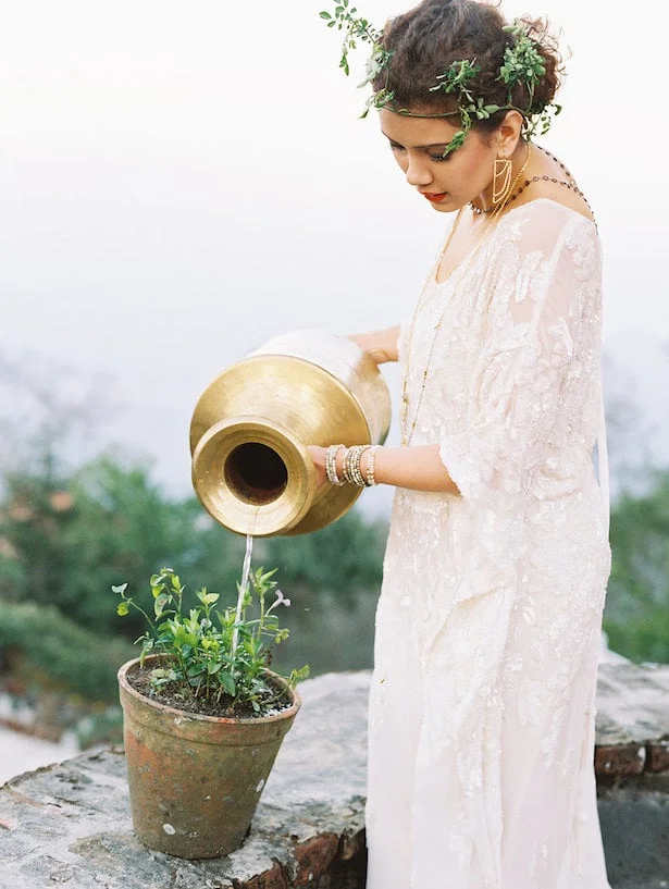 Carol Hannah Iolite gown - Real Wedding Inspiration - Nepal Workshop with Nina and Wes