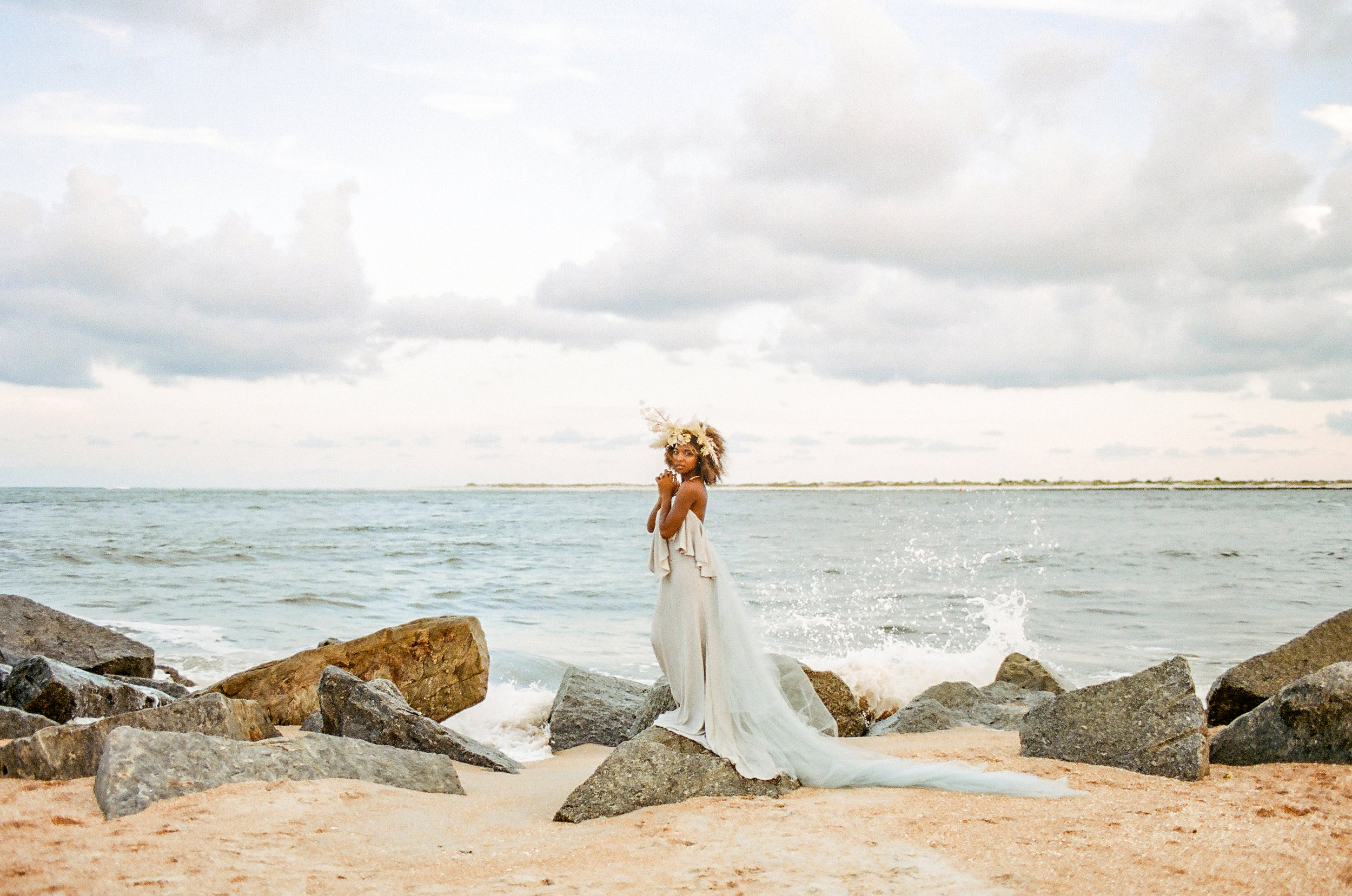 Blue wedding gown beach wedding nonconventional bride018.jpg