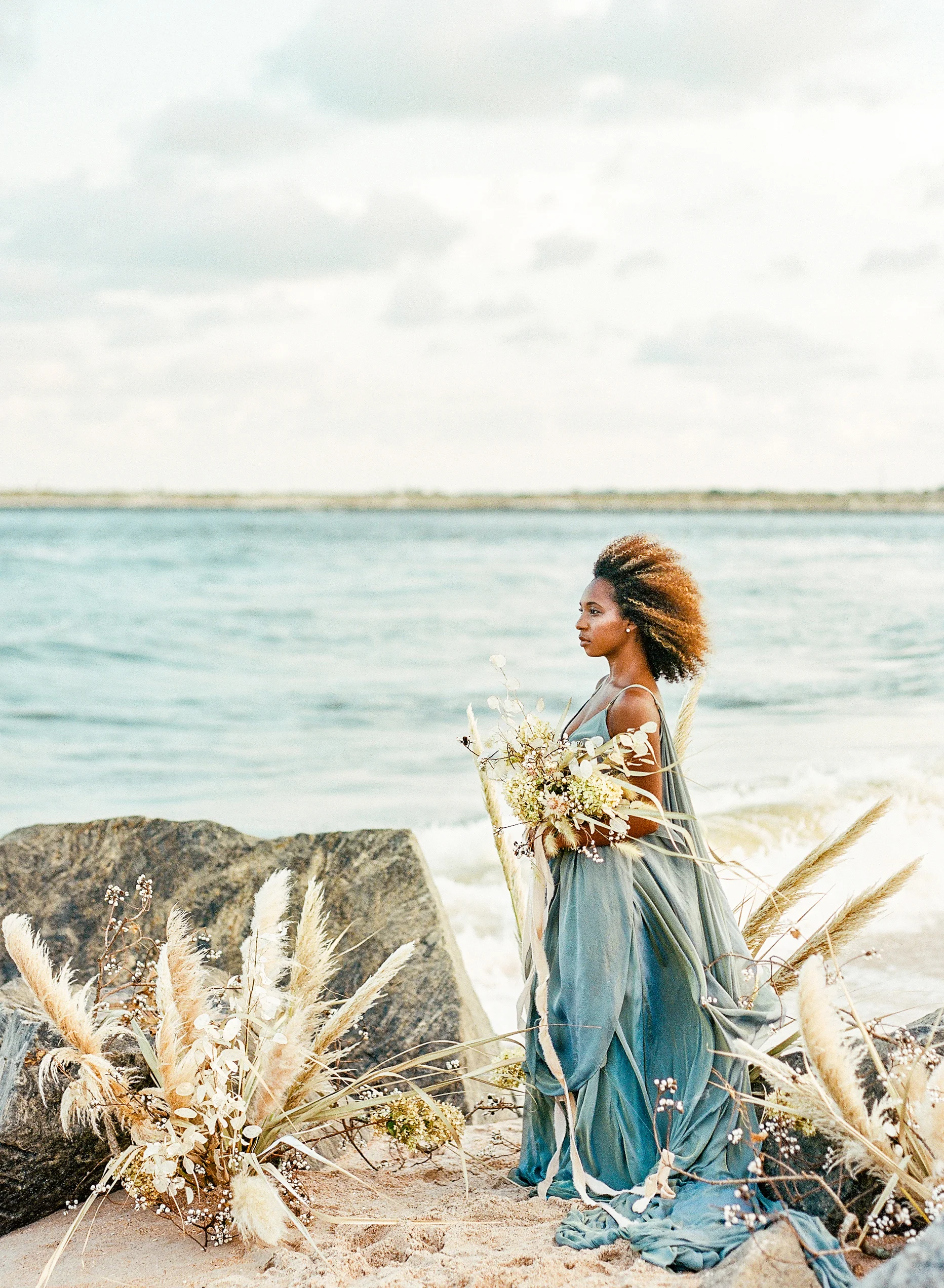 Blue wedding gown beach wedding nonconventional bride061.jpg