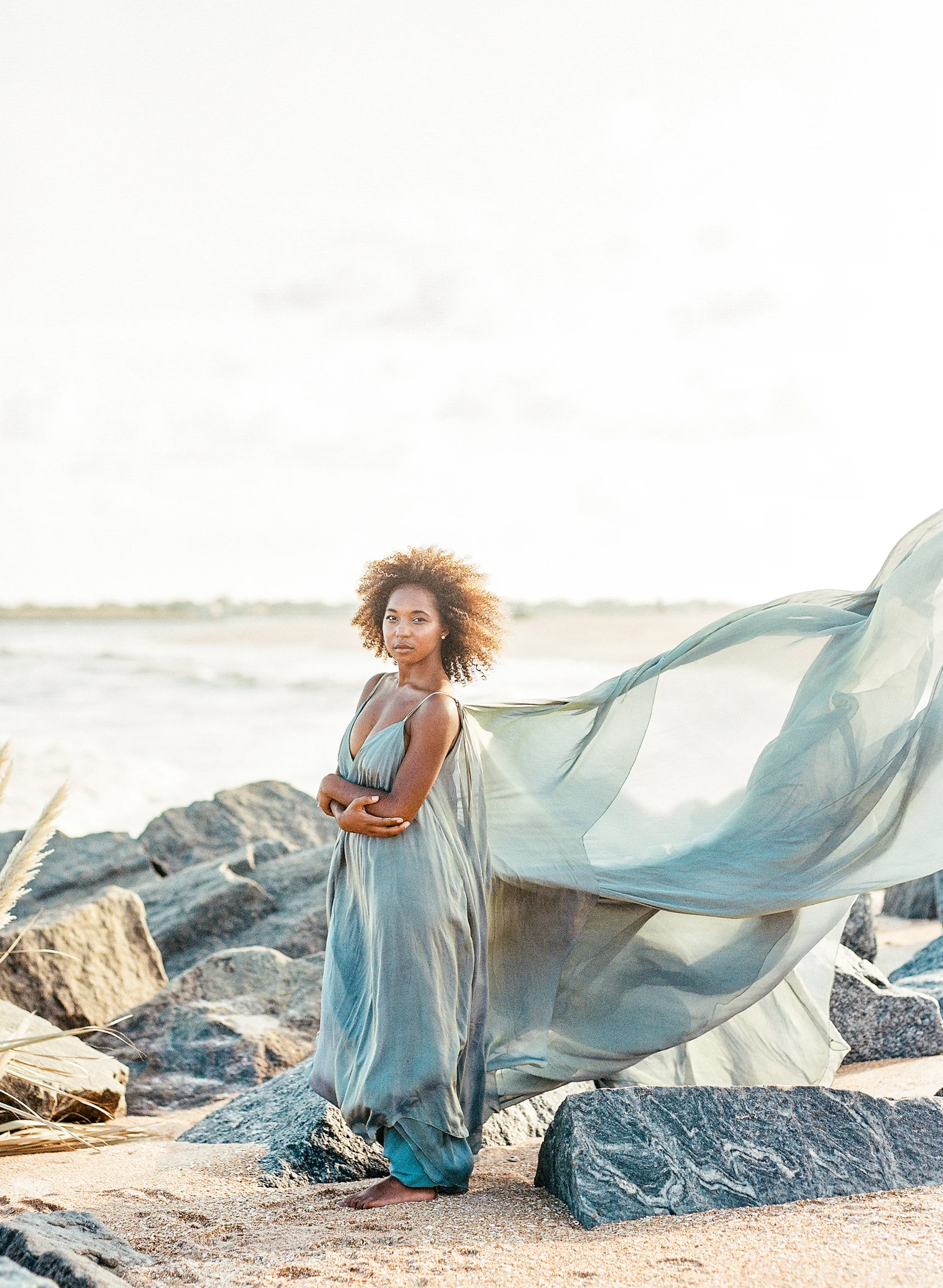 Blue wedding gown beach wedding nonconventional bride066.jpg