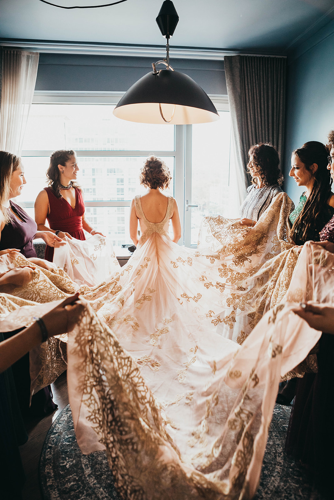 Blush, rose, gold wedding gown with butterflies, victorian bridal trend, nyc wedding gown designer06.jpg