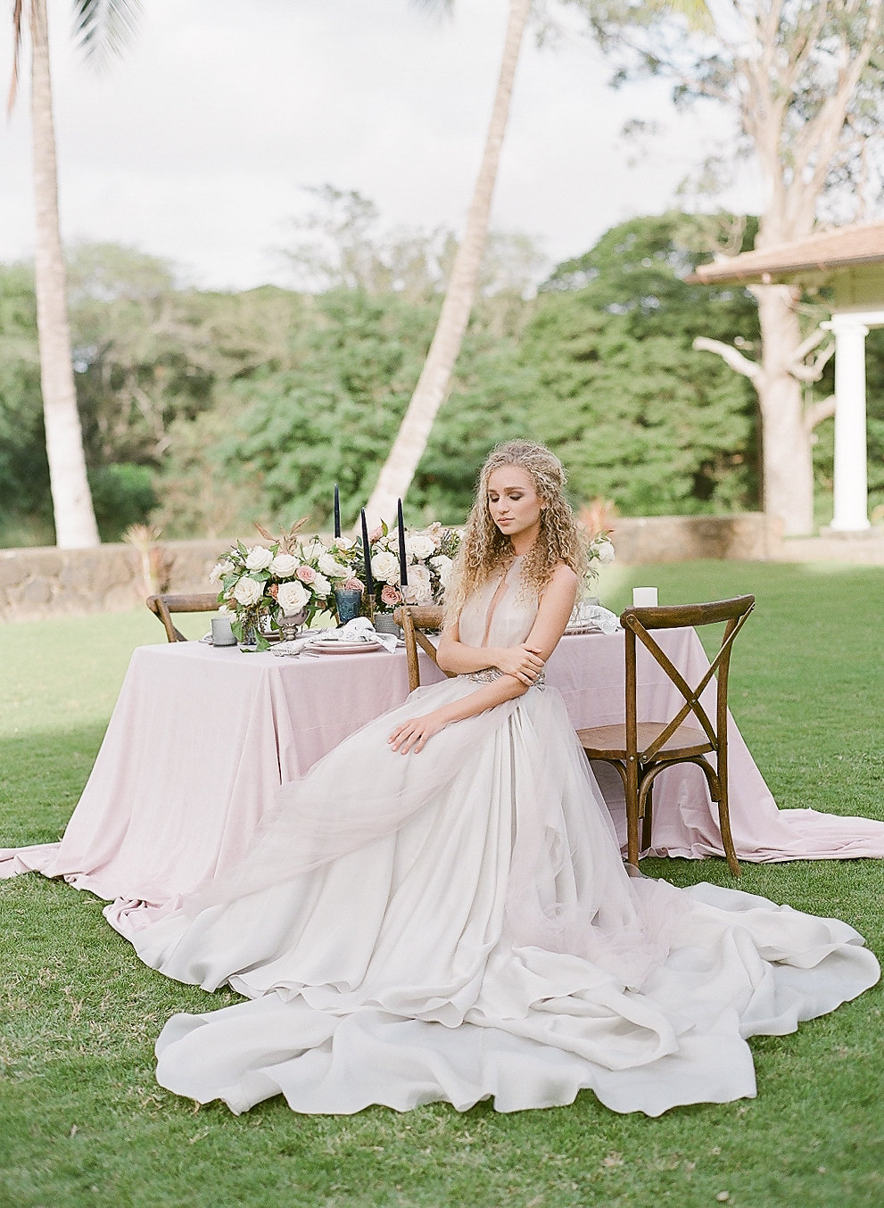 light gray tulle draped halter neck wedding dress ny designer bridal shop2-55.jpg