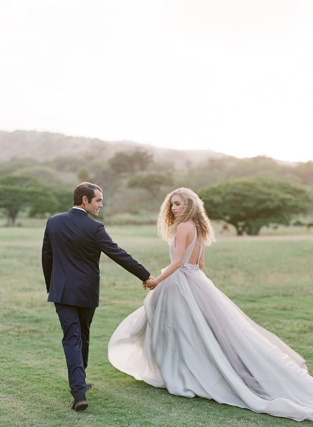 light gray tulle draped halter neck wedding dress ny designer bridal shop2-88.jpg