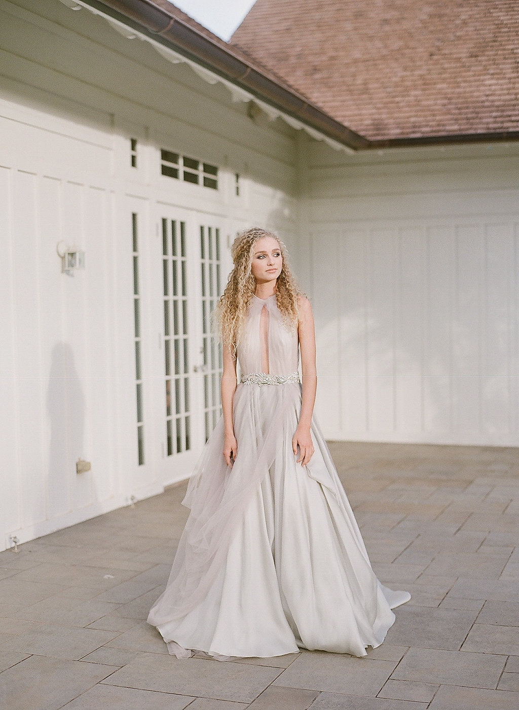 light gray tulle draped halter neck wedding dress ny designer bridal shop2-84.jpg