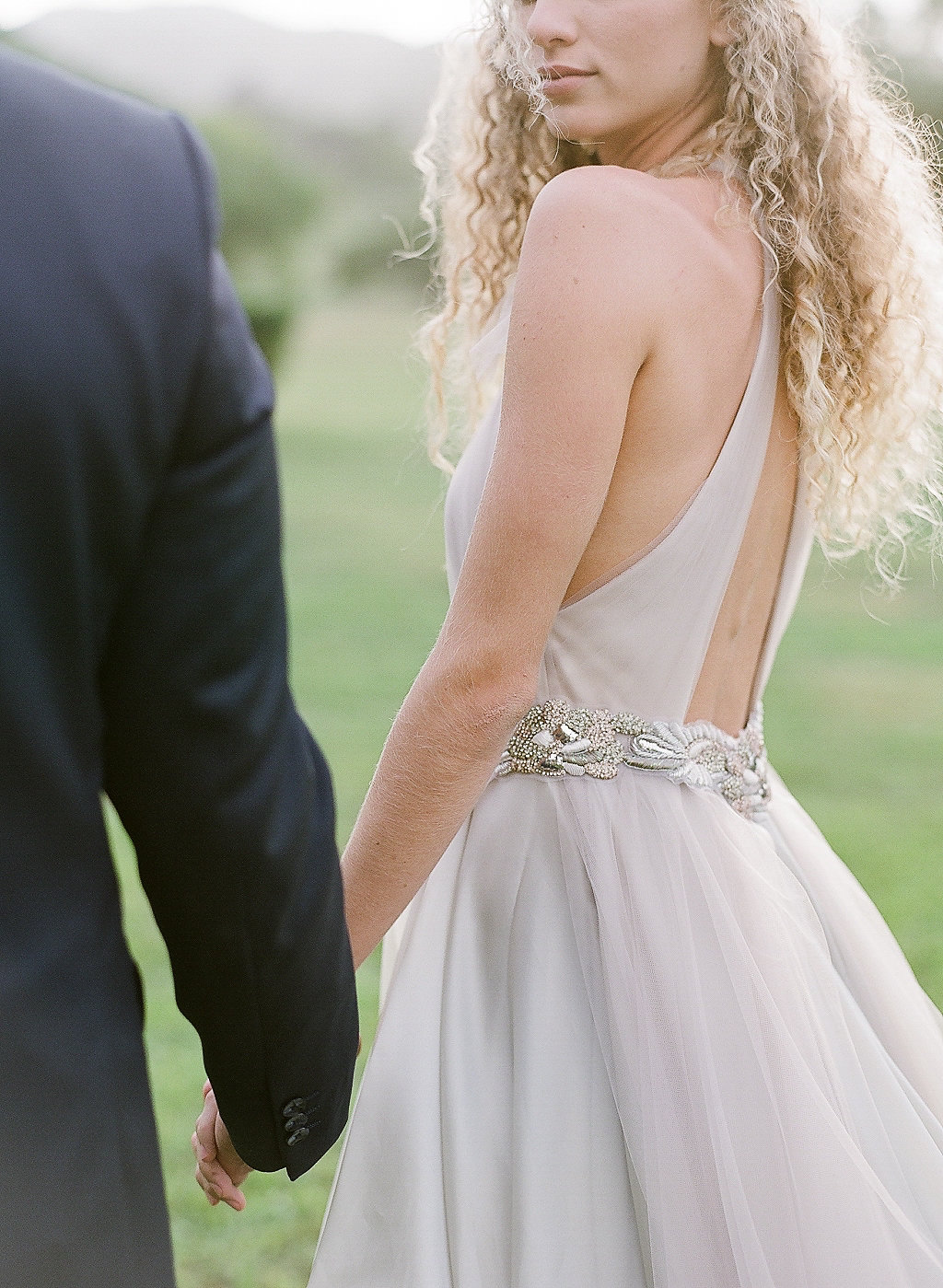 light gray tulle draped halter neck wedding dress ny designer bridal shop2-92.jpg