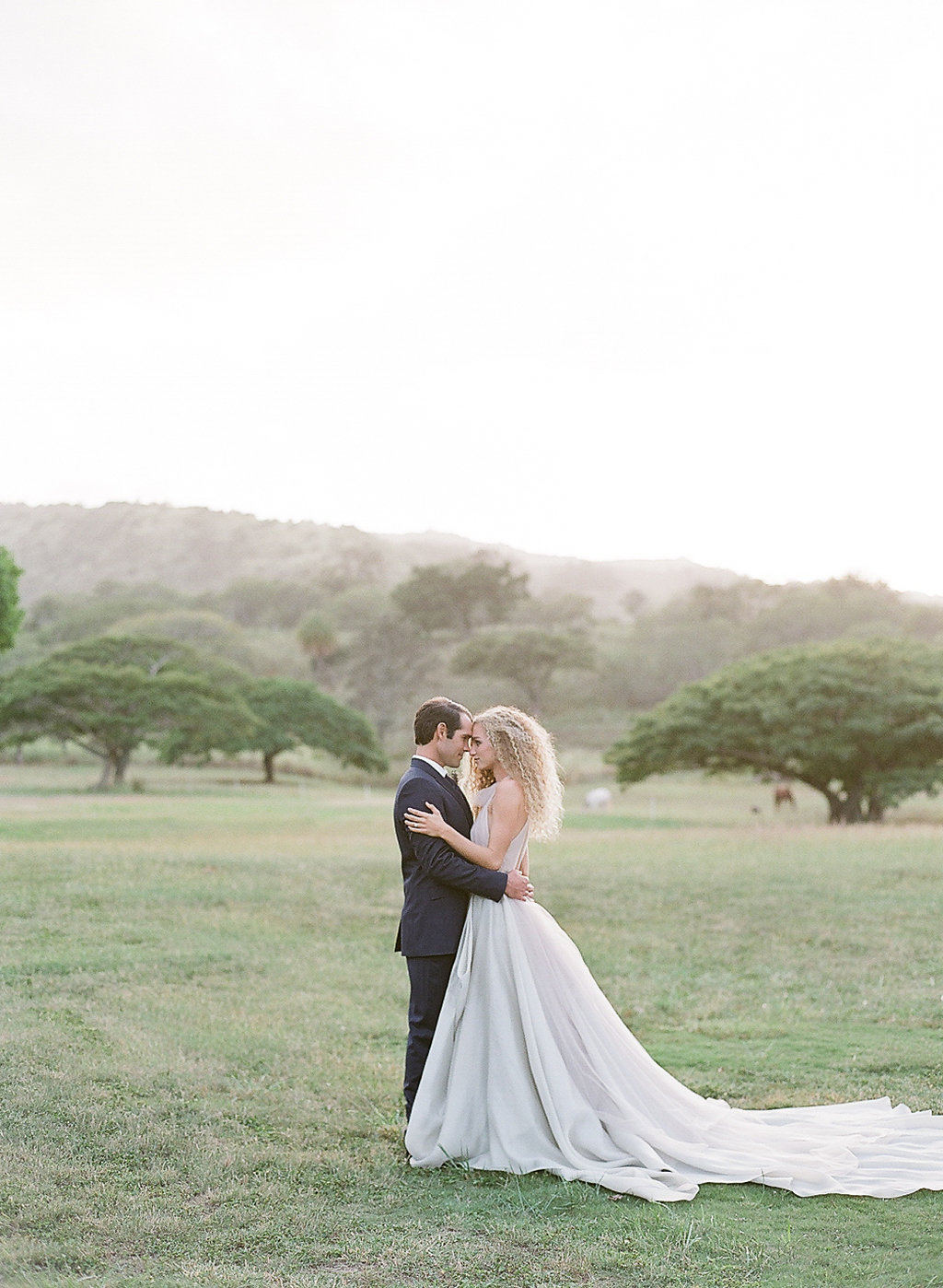 light gray tulle draped halter neck wedding dress ny designer bridal shop2-100.jpg