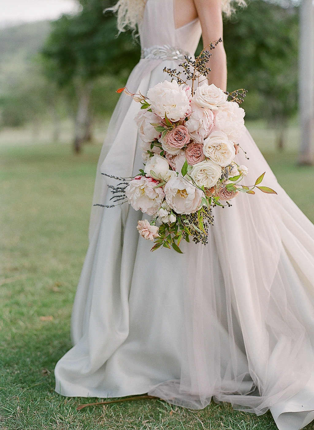 light gray tulle draped halter neck wedding dress ny designer bridal shop2-137.jpg