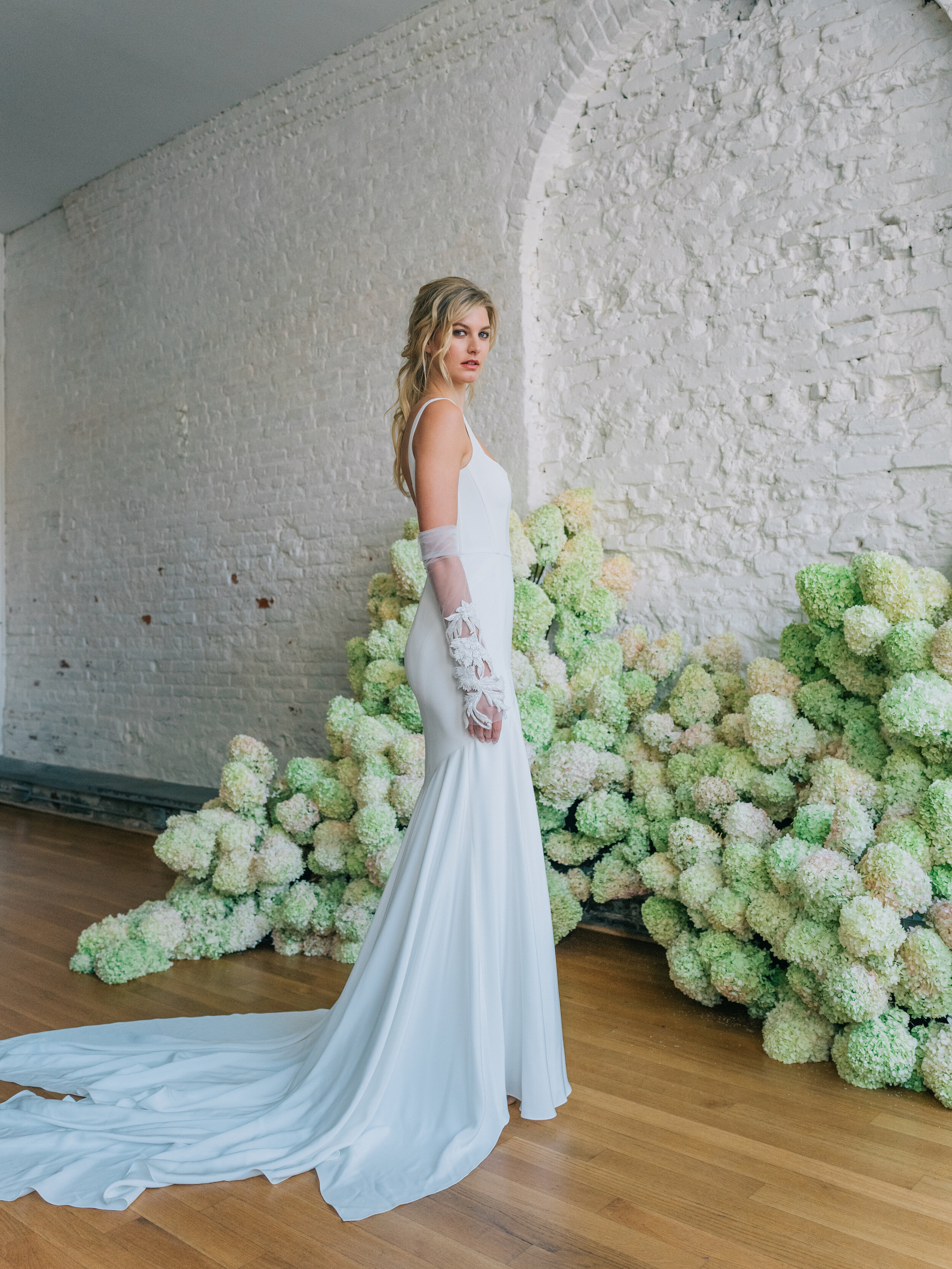 Alabaster fit and flare silk crepe square neck wedding gown by bridal designer Carol Hannah 4.jpg
