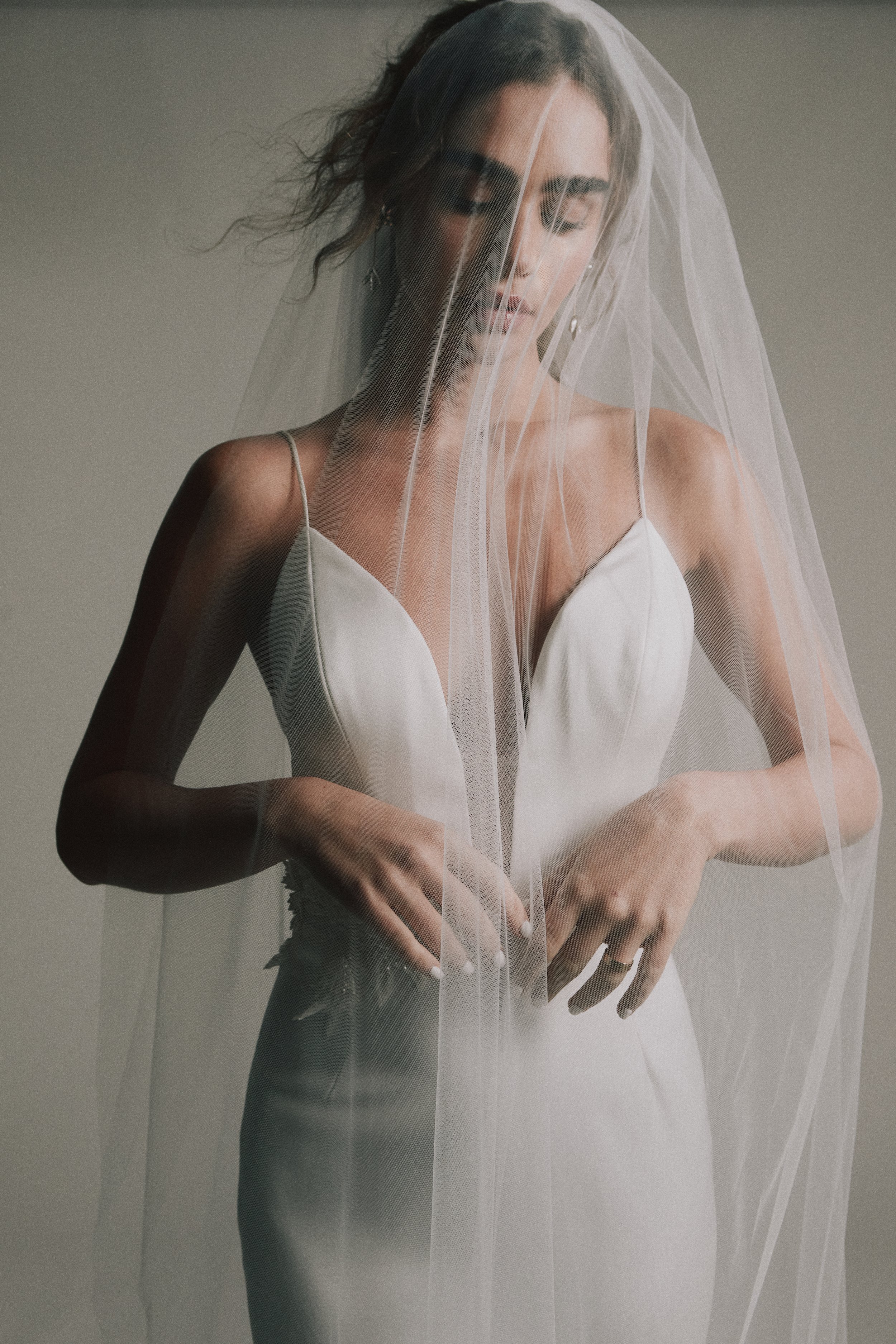Eclipse stretch satin crepe wedding dress with big sheer organza sleeves web3.jpg