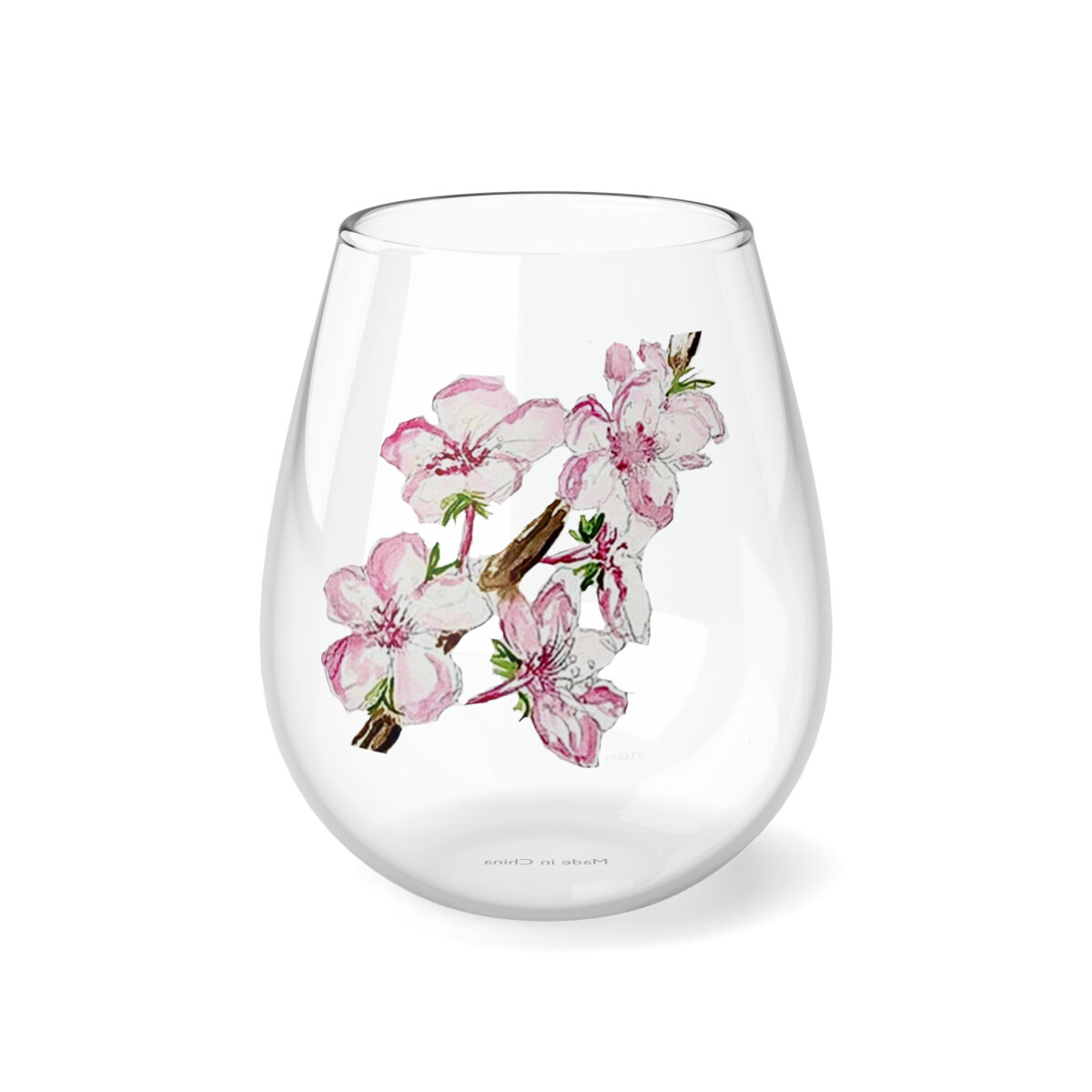 Cherry Blossom Stemless Wine Glass, 11.75oz