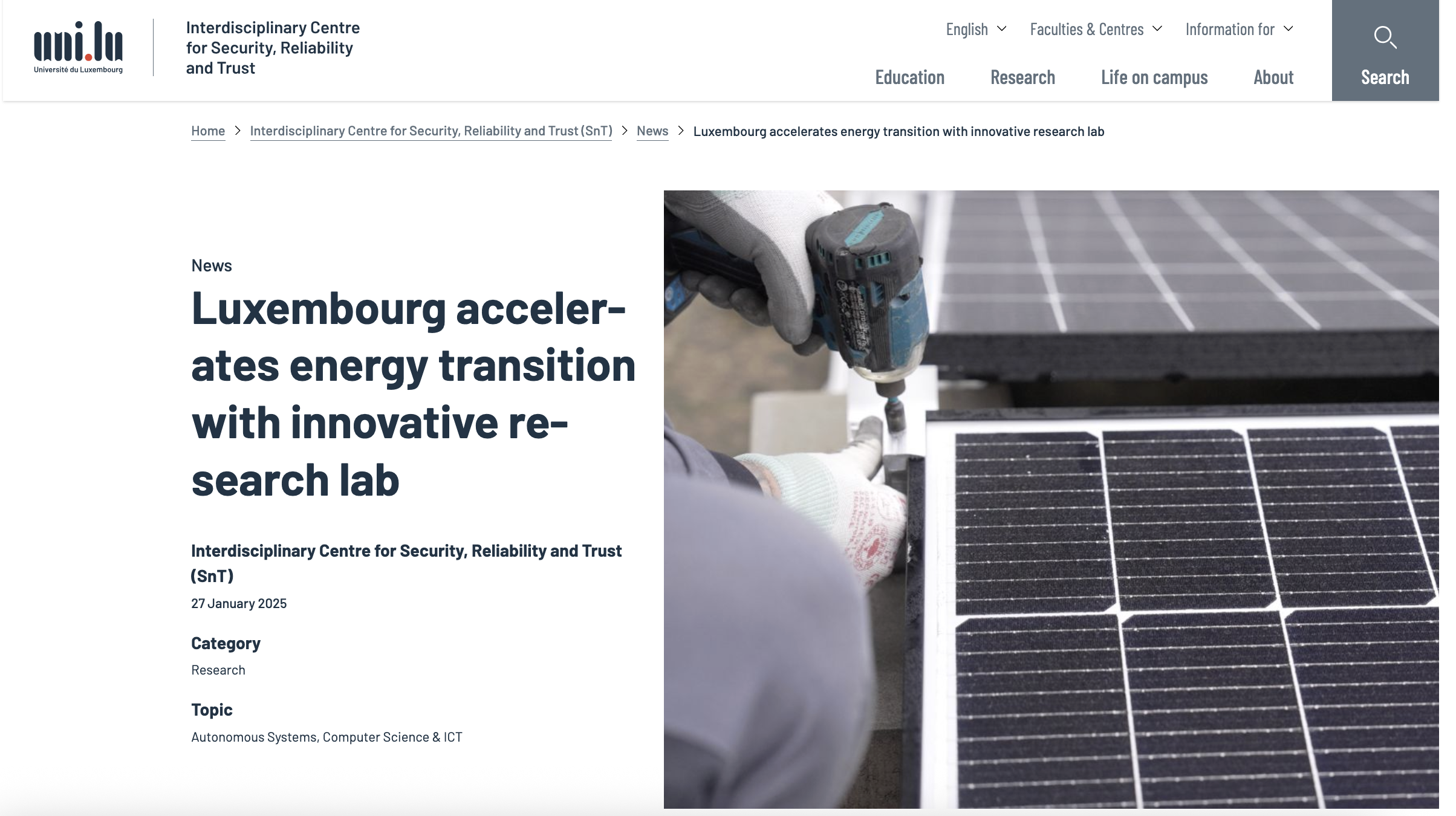 Luxembourg accelerates energy transition with innovative research lab