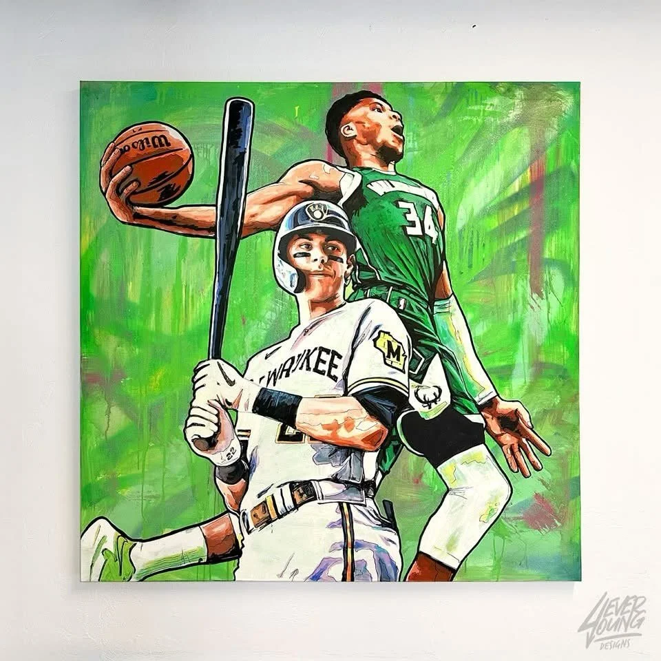 Continuing my series of recent paintings, had to focus on Wisconsin basketball and baseball. 🦌🏀🍺⚾️