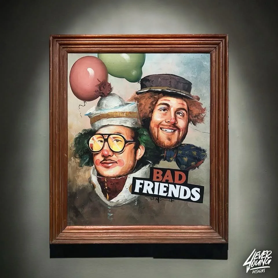 With work slowing down a little bit, I decided to take a side quest and have some fun with a this painting. I found this canvas painting at the thrift store with couple clowns on it and decided to give them a little makeover with a couple real clowns