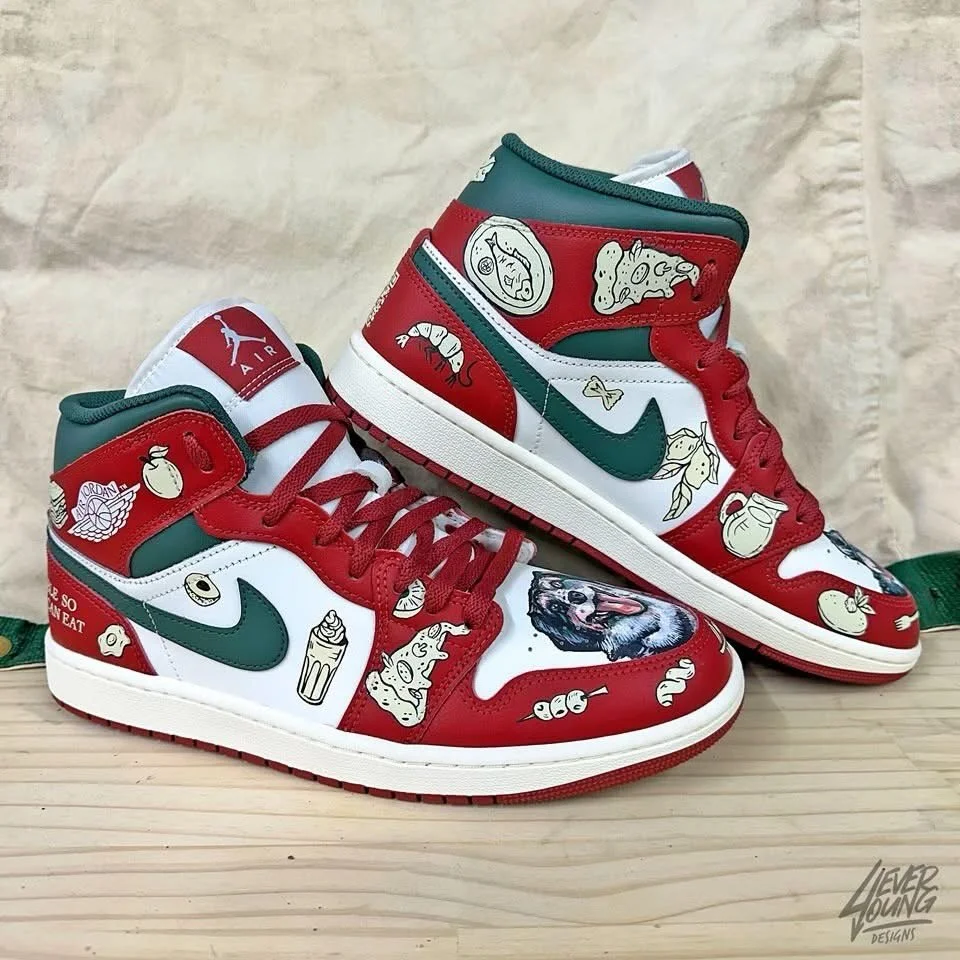 Some custom kicks I did for a good buddy of mine! Had a little bit of everything in these pair of customs. Even painted the QR code and yes, it does work!