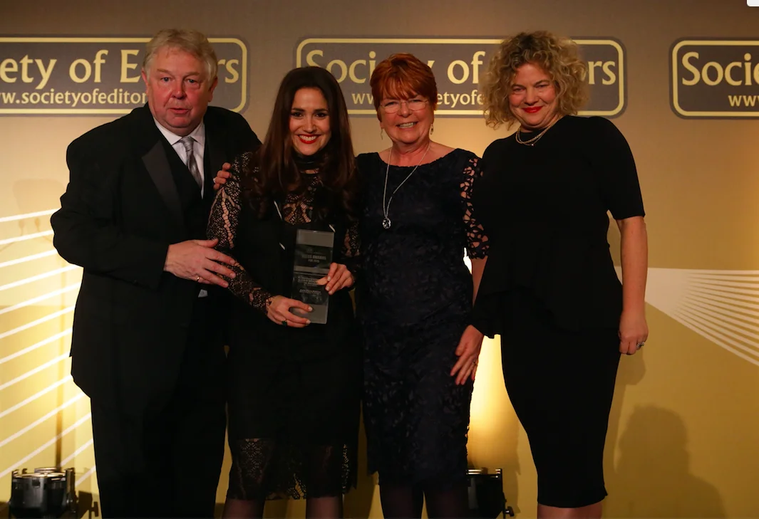L-R: MC Nick Ferrari, Amie Ferris-Rotman, Wiggins LLP Partner Caroline Kean, and The Sunday Times Editorial Director and Chair of Women in Journalism Eleanor Mills 