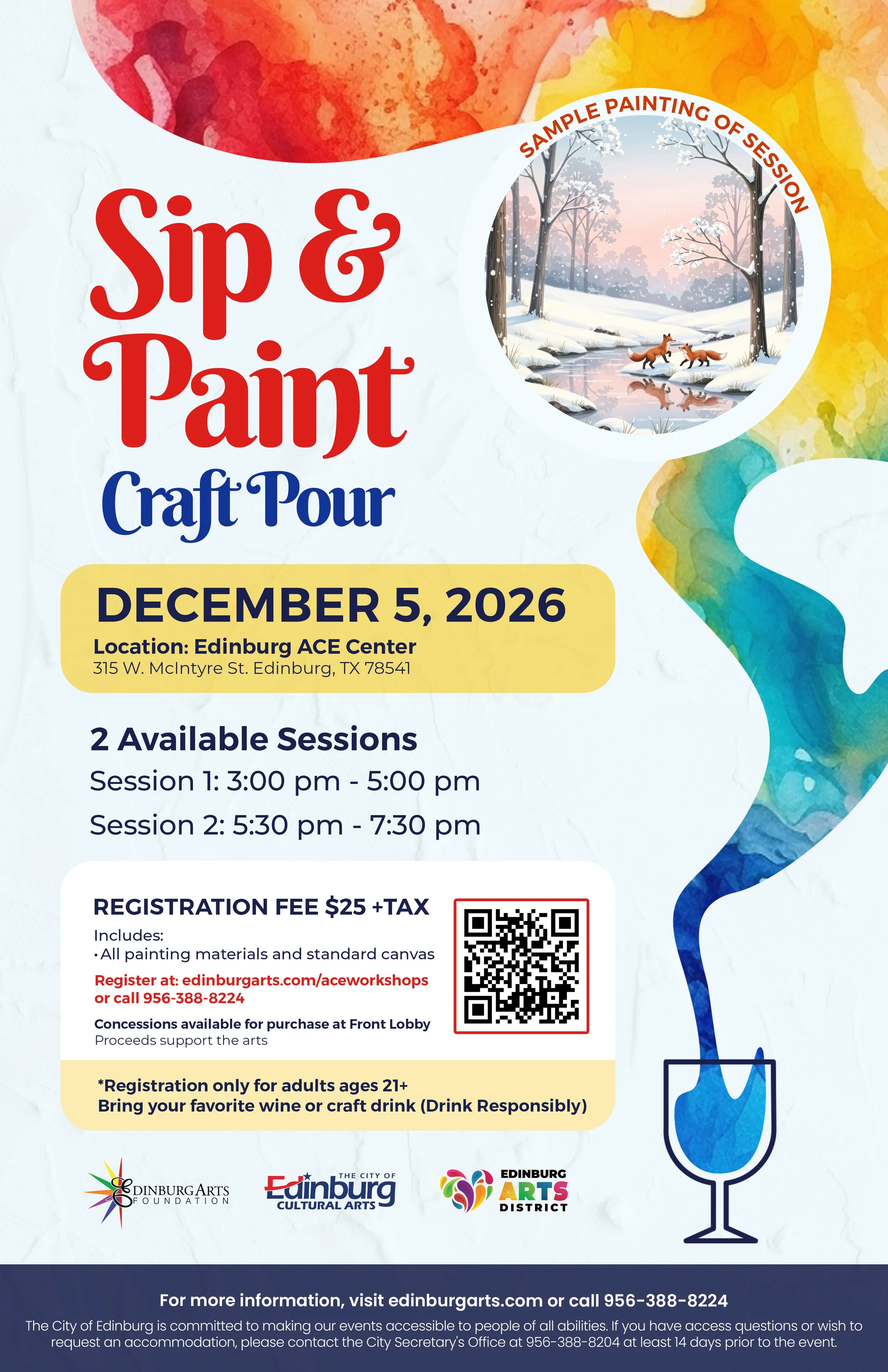 Sip and Paint - December 5 - 3:00 PM to 5:00 PM
