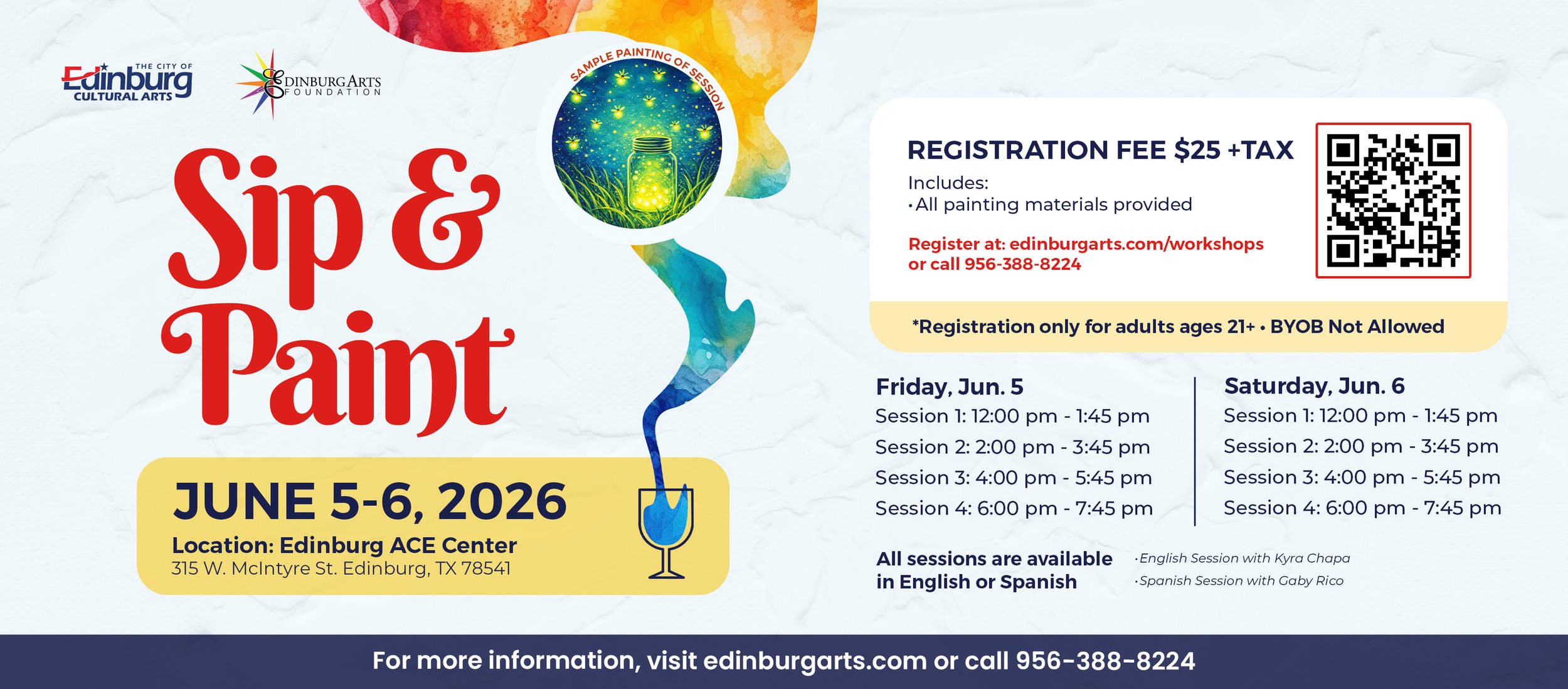 Things to do in Edinburg, ACE Center, acrylic painting, wine, alcohol, ace center, edinburg