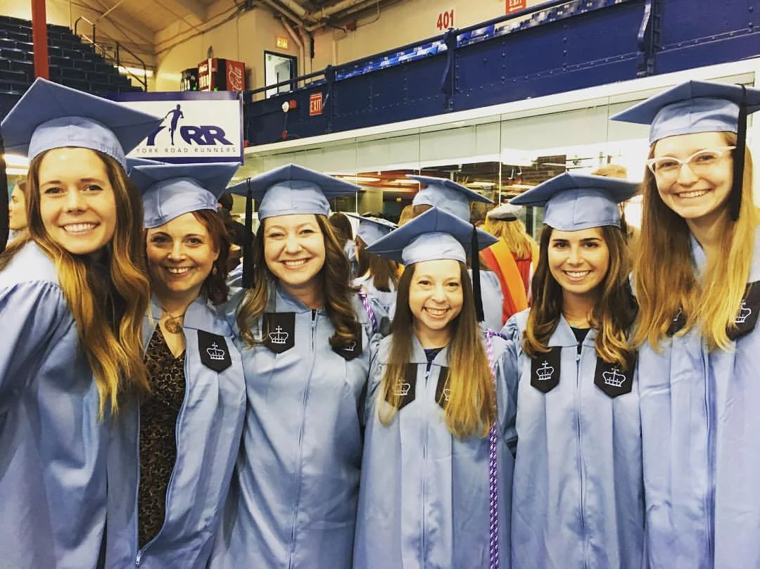 Chelsea, third from the left, on graduation day. 