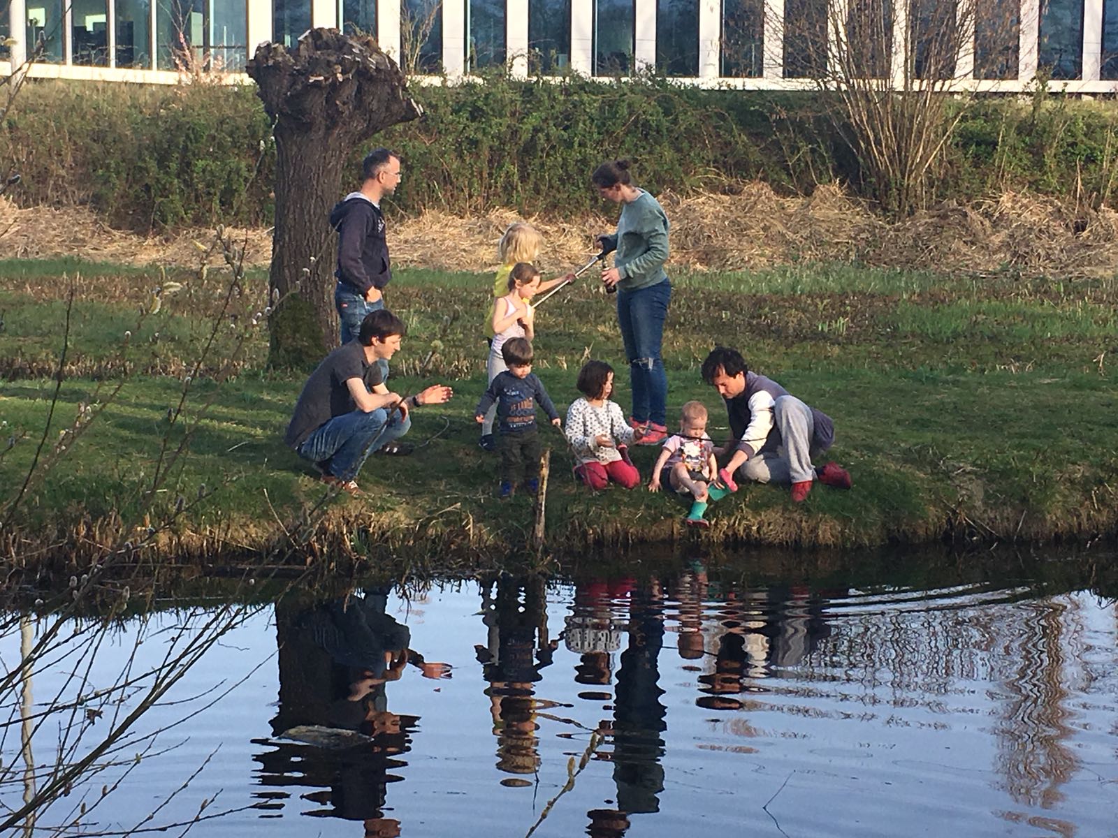  Children of alumni played around the pond discovering tadpoles, Herons and Coots. 