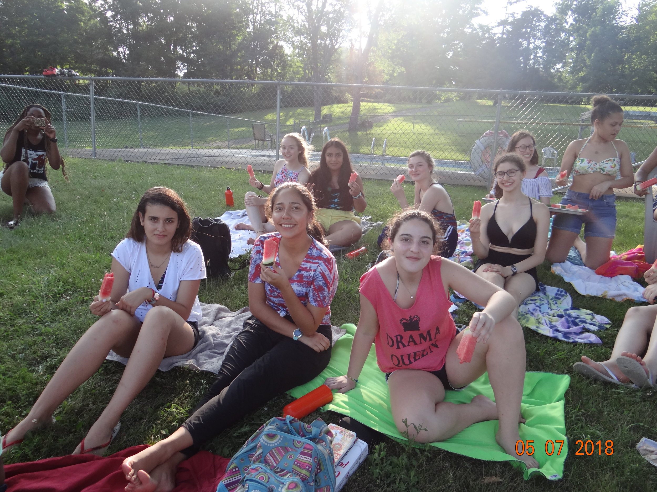 Campers enjoying watermelon.2.JPG