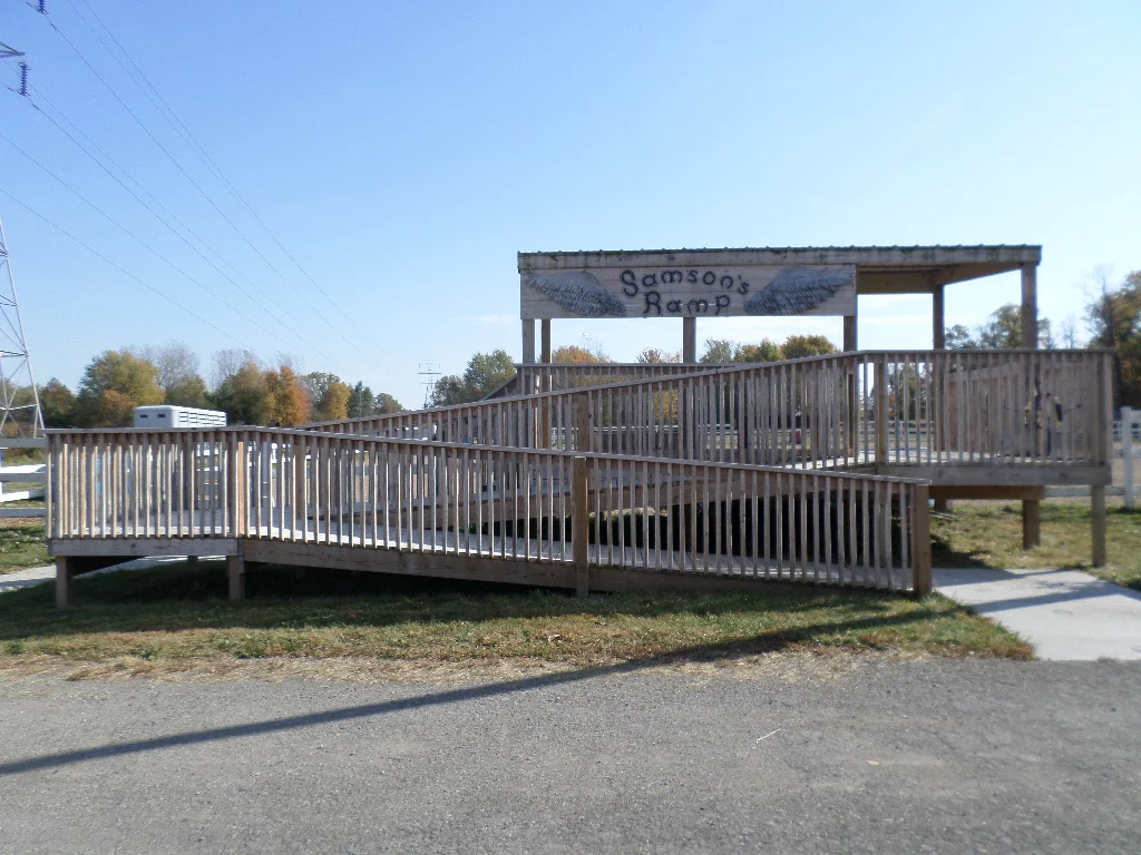 A new handicapped-accessible ramp Dare to Dream built to make the corral more accessible to children in wheelchairs.
