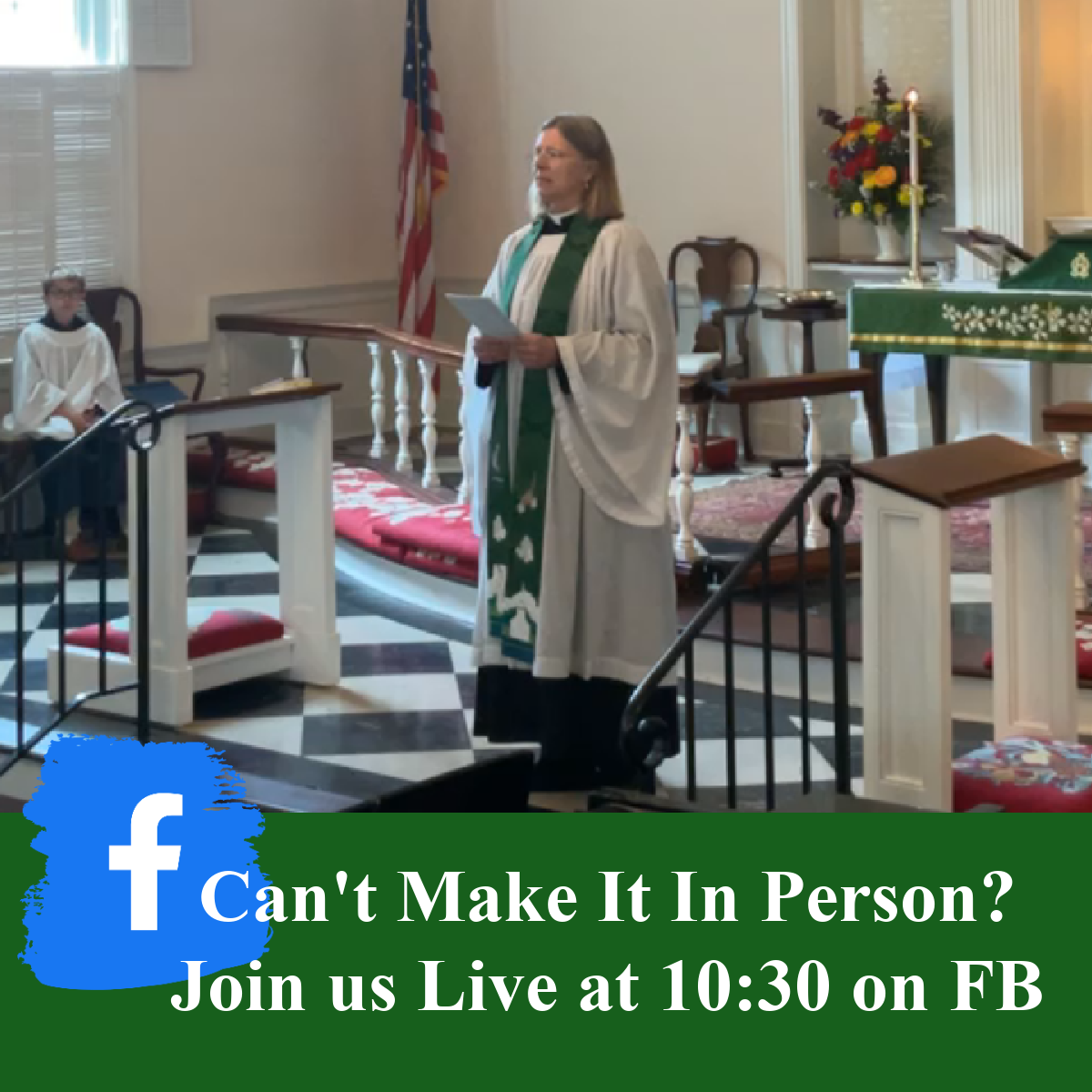 Reverend Marjorie speaking to congregation at St. Michael's of the Valley Ligonier