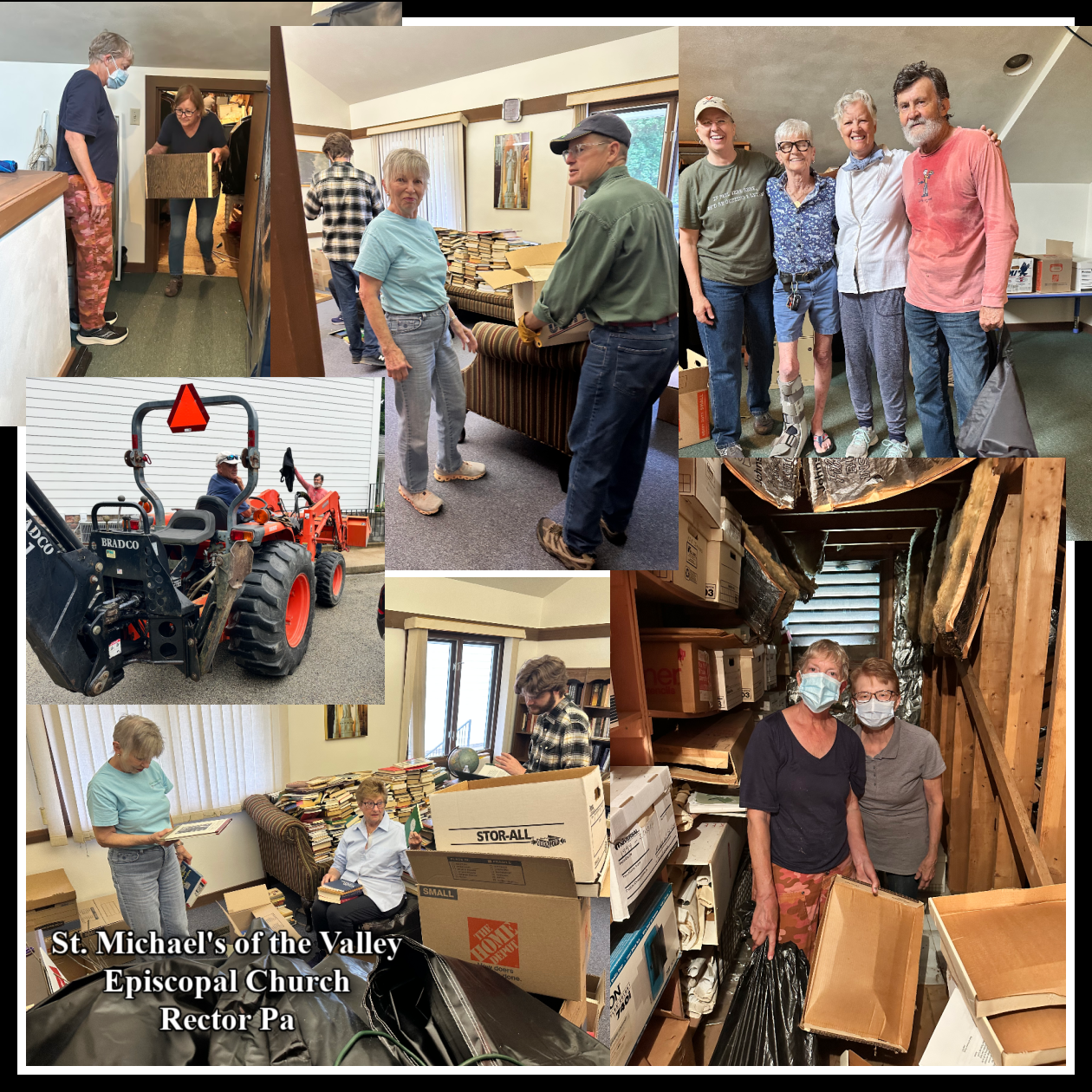 Parishioners from St. Michael's of the Valley In Rector Pa cleaning up the Parish hall