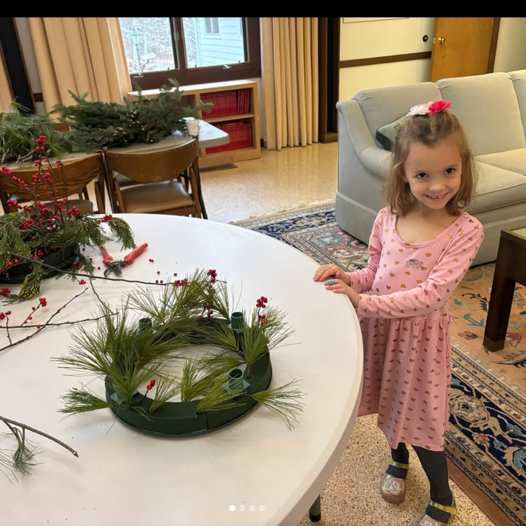 Advent Wreath making at St. Michael's of the Valley Rector Pa
