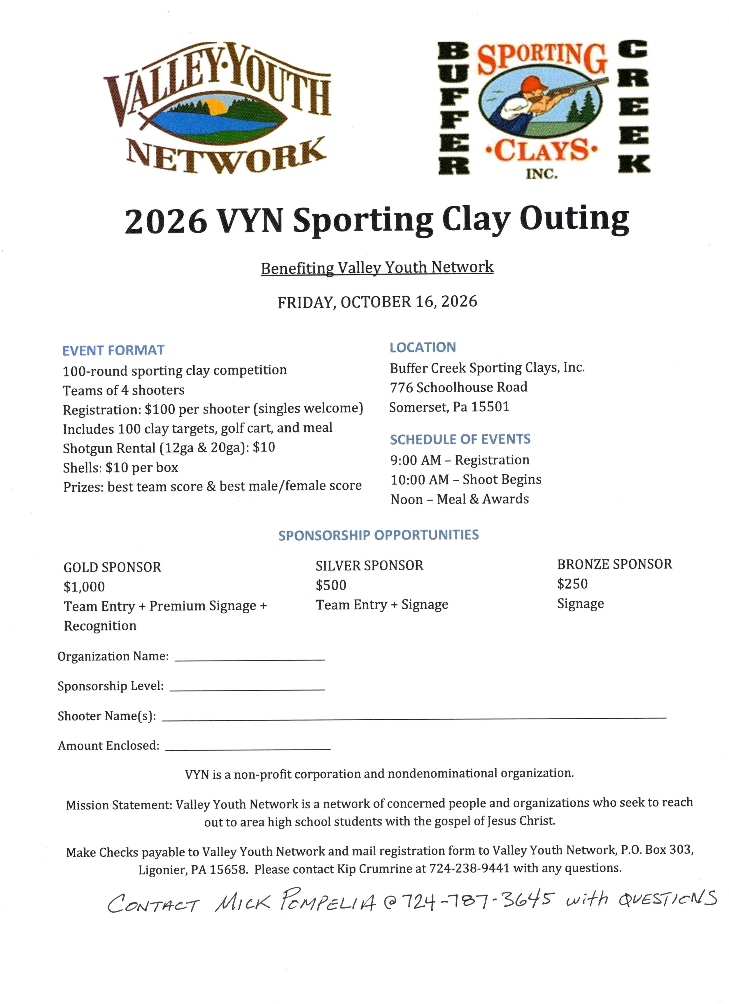 2026 VYN Sporting Clay Outing