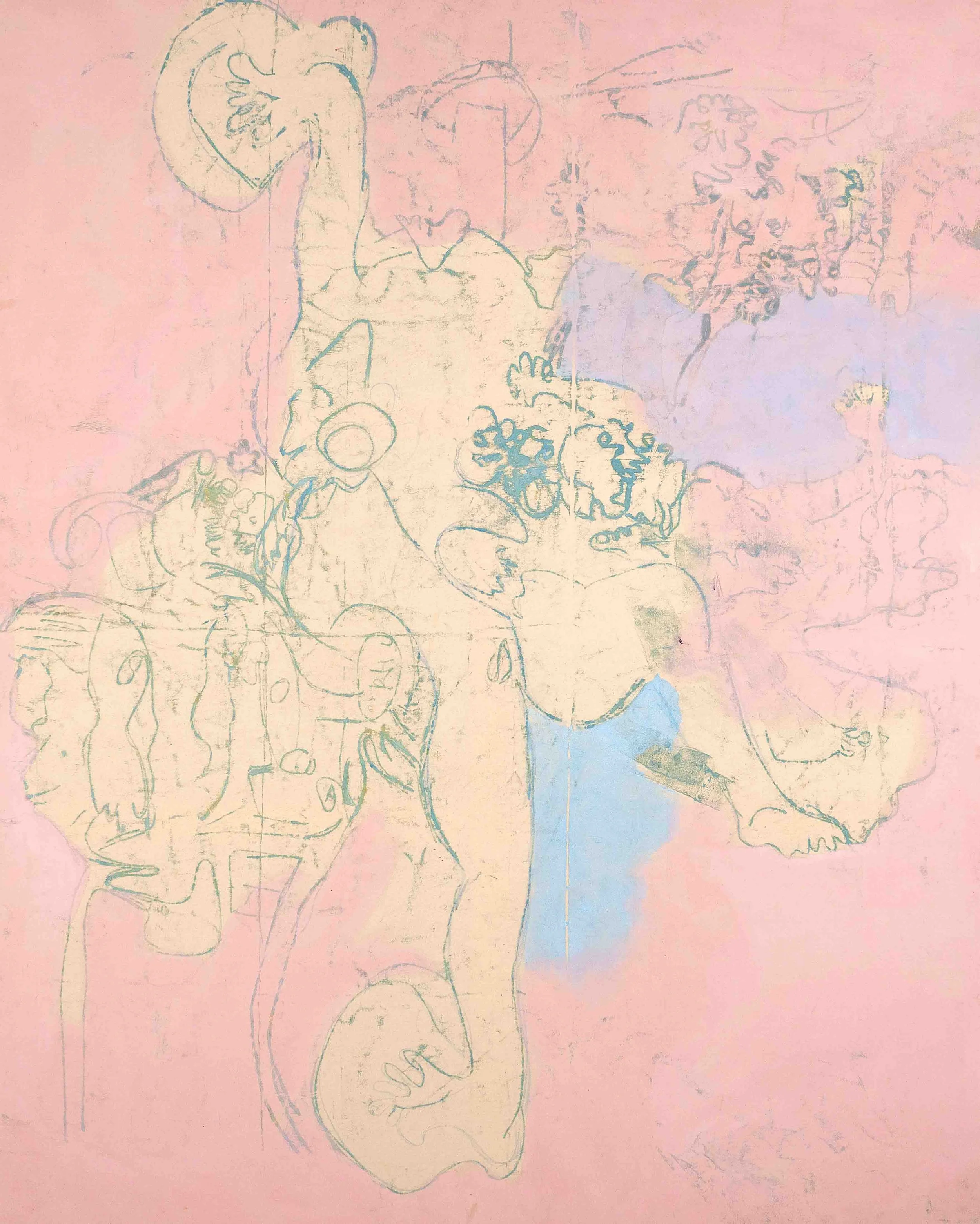  QUERENCIA XX, 2025  Pigment, caséine, acrylique et huile sur toile de coton  200 × 160 cm  ©July Ancel ADAGP 