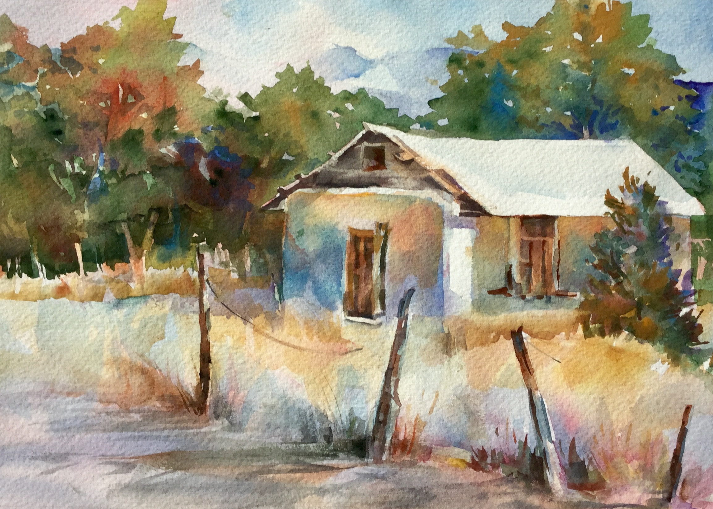   Adobe Shed, CO  Watercolor 14" x 10" 
