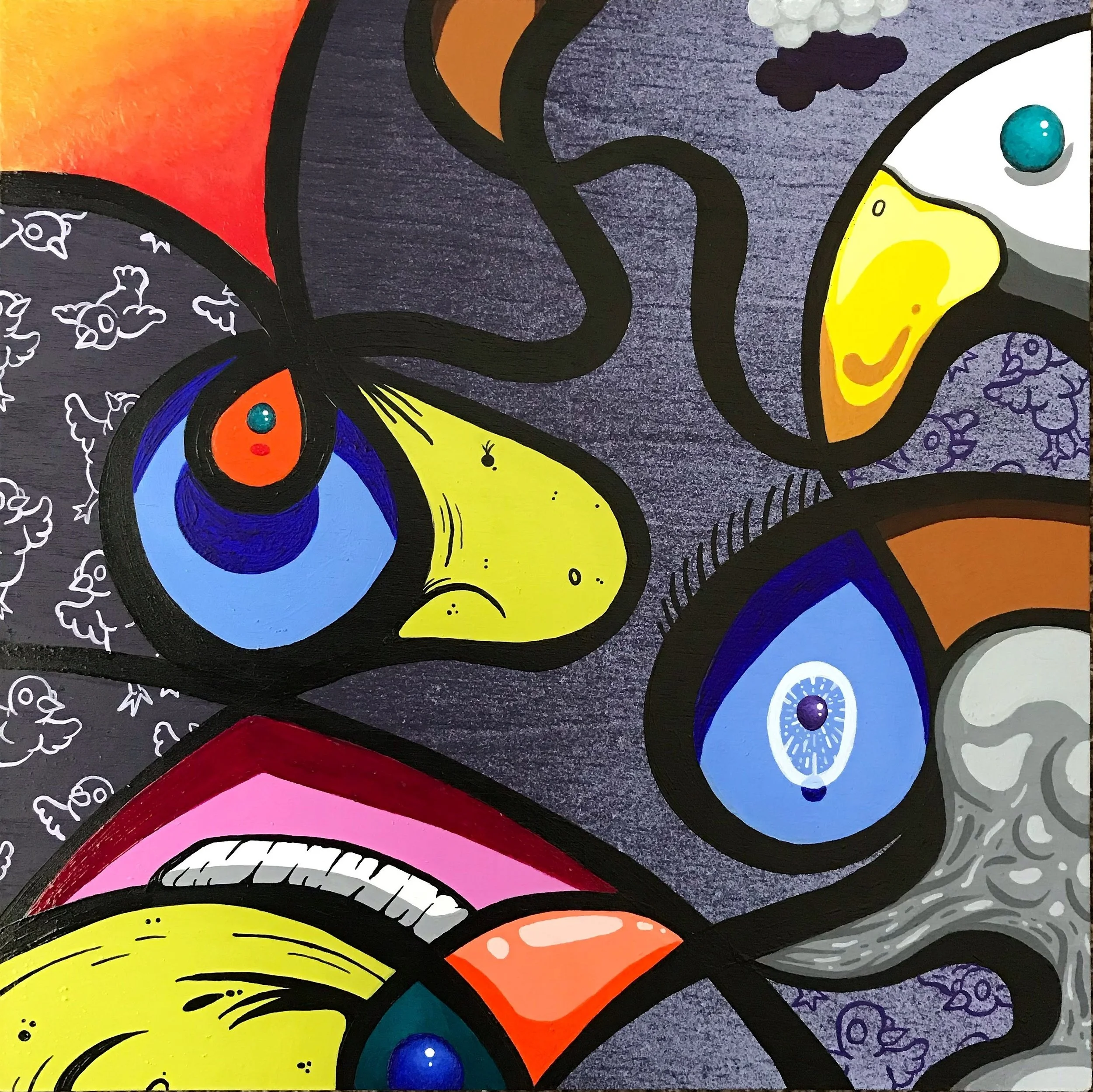  Acrylic &amp; Aerosol on Wood 2019 