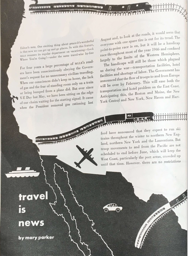 Travel Is News – Mademoiselle, Jan. 1946