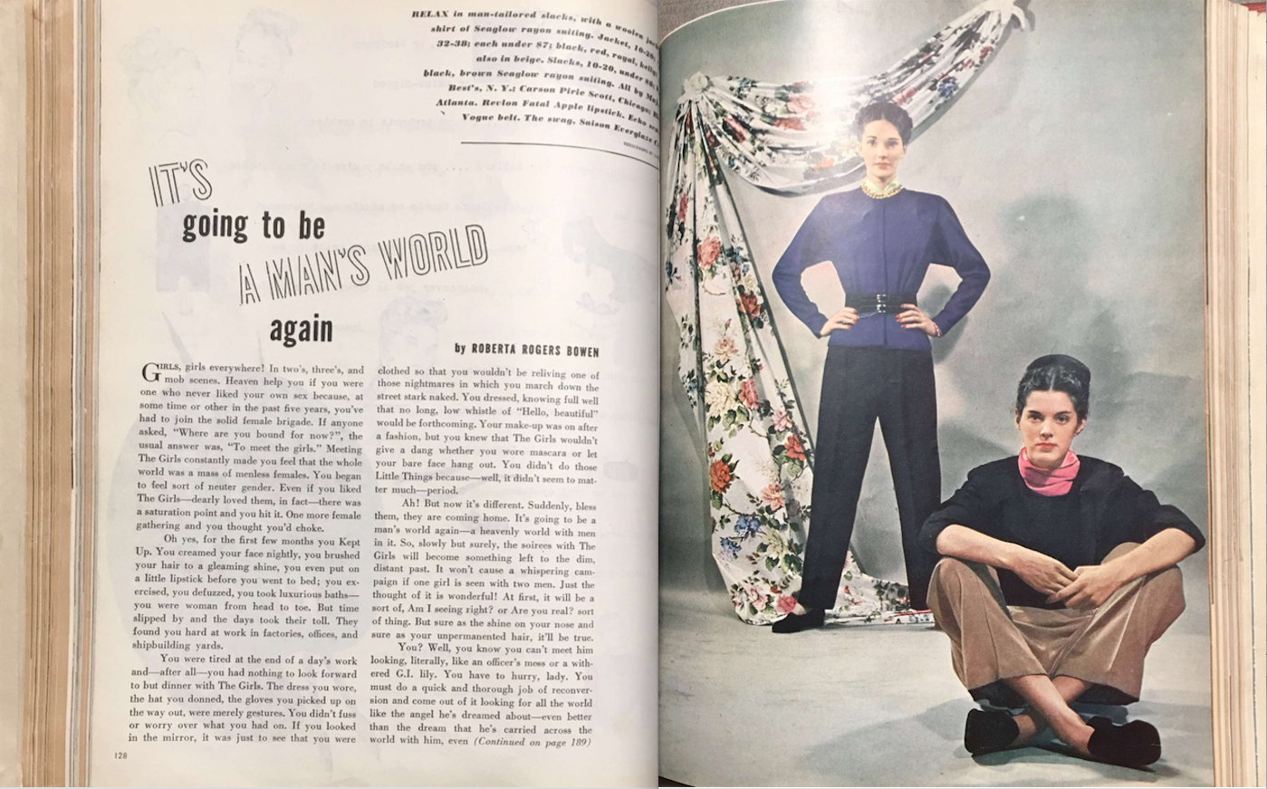 It's Going to Be a Man's World Again - Charm, Oct. 1945