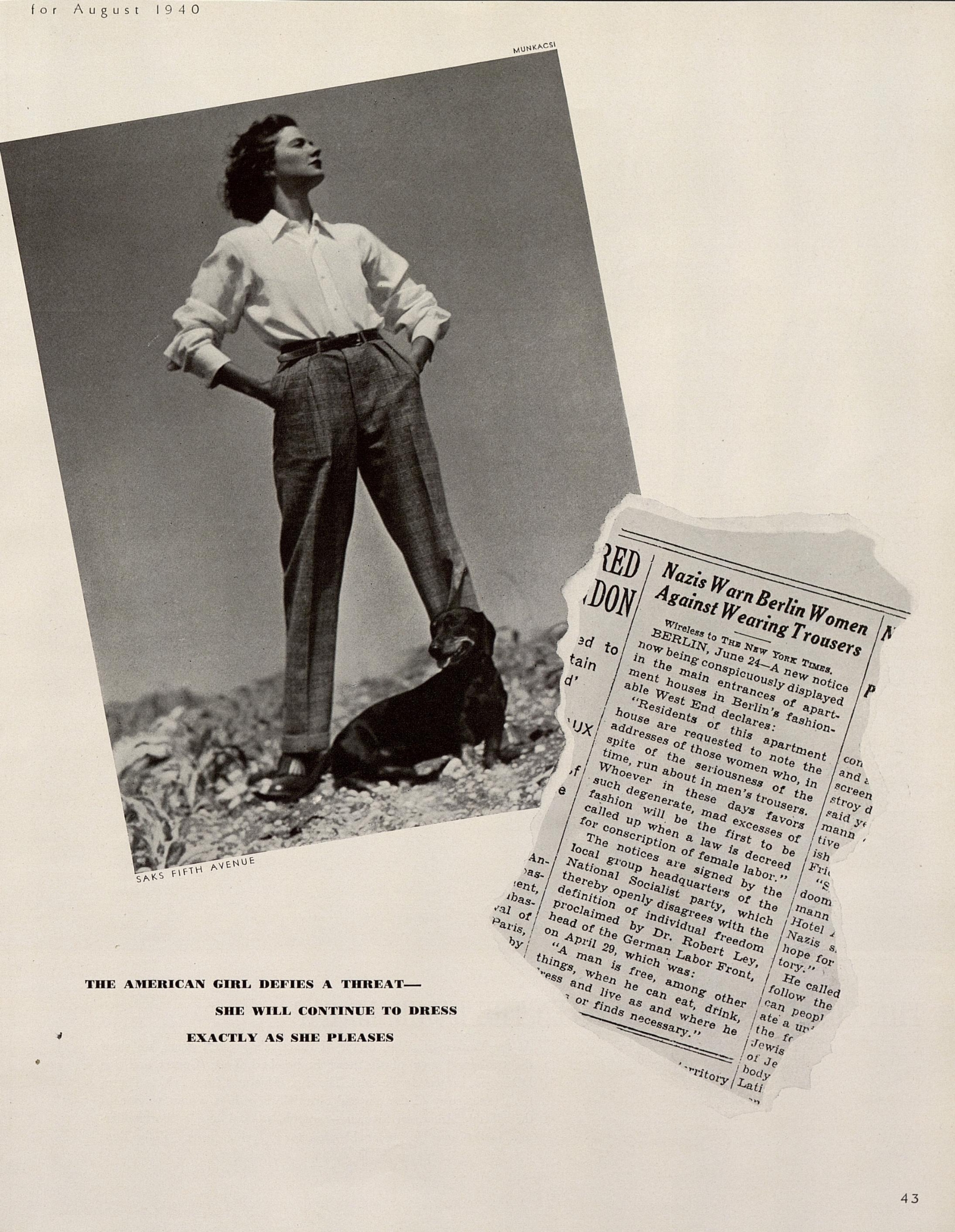 Saks Fifth Avenue ad in Harper's Bazaar – August 1940
