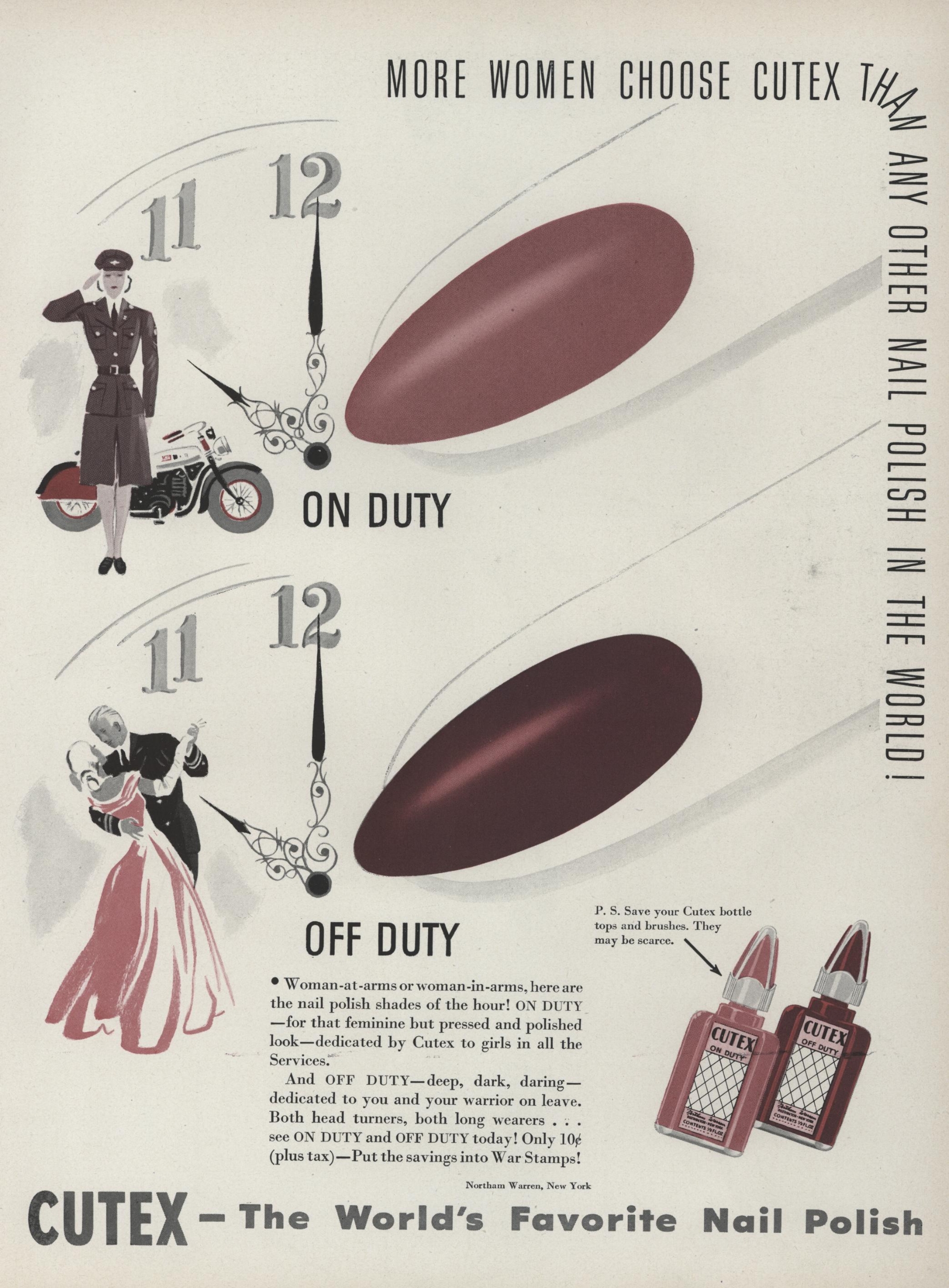 Cutex On Duty and Off Duty – Vogue, July 1, 1943