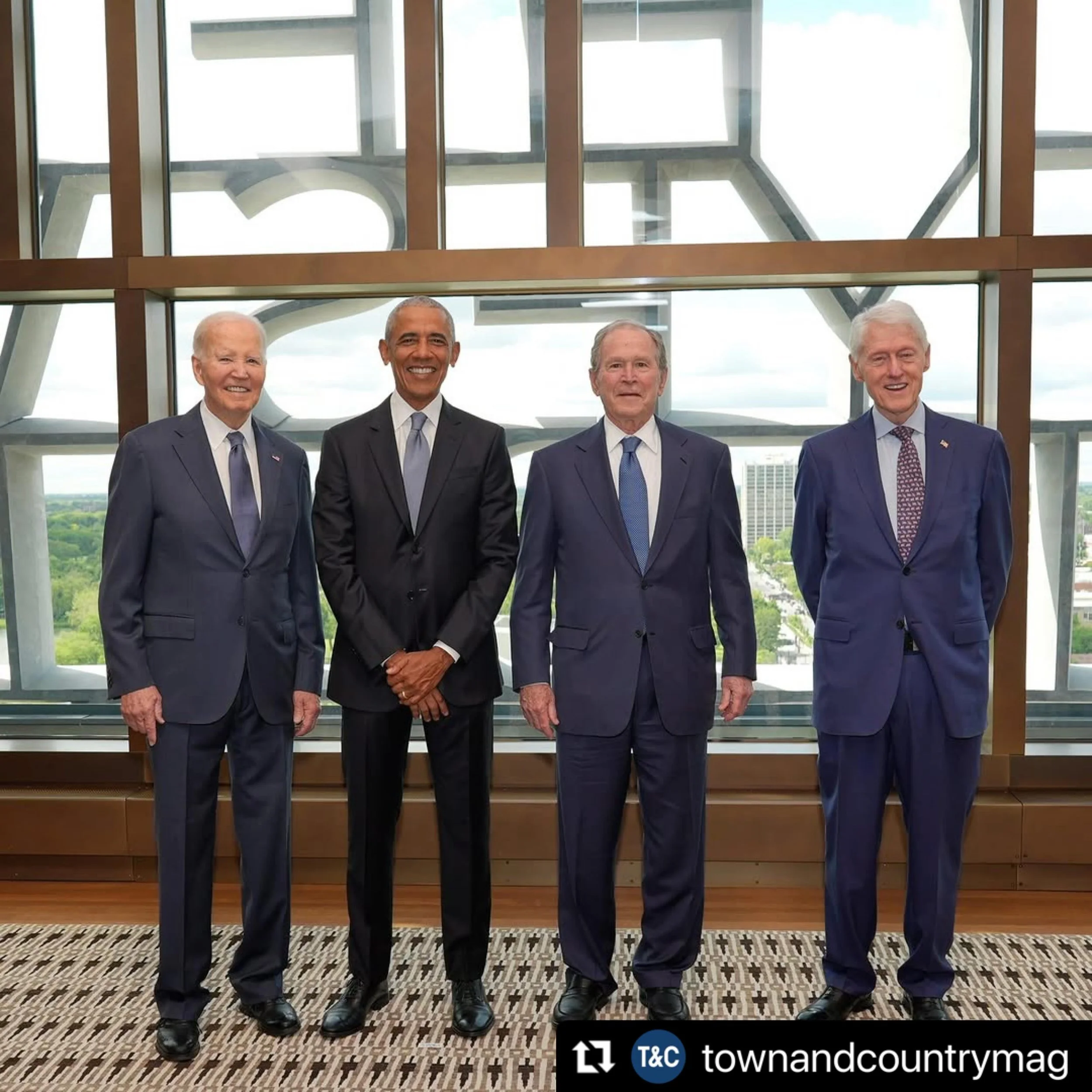 #Repost @townandcountrymag with @use.repost
・・・
Former presidents George Bush, Joe Biden, and Bill Clinton were in Chicago today to help celebrate the grand opening of The Obama Presidential Center. At the link in bio and in our summer issue, @therea