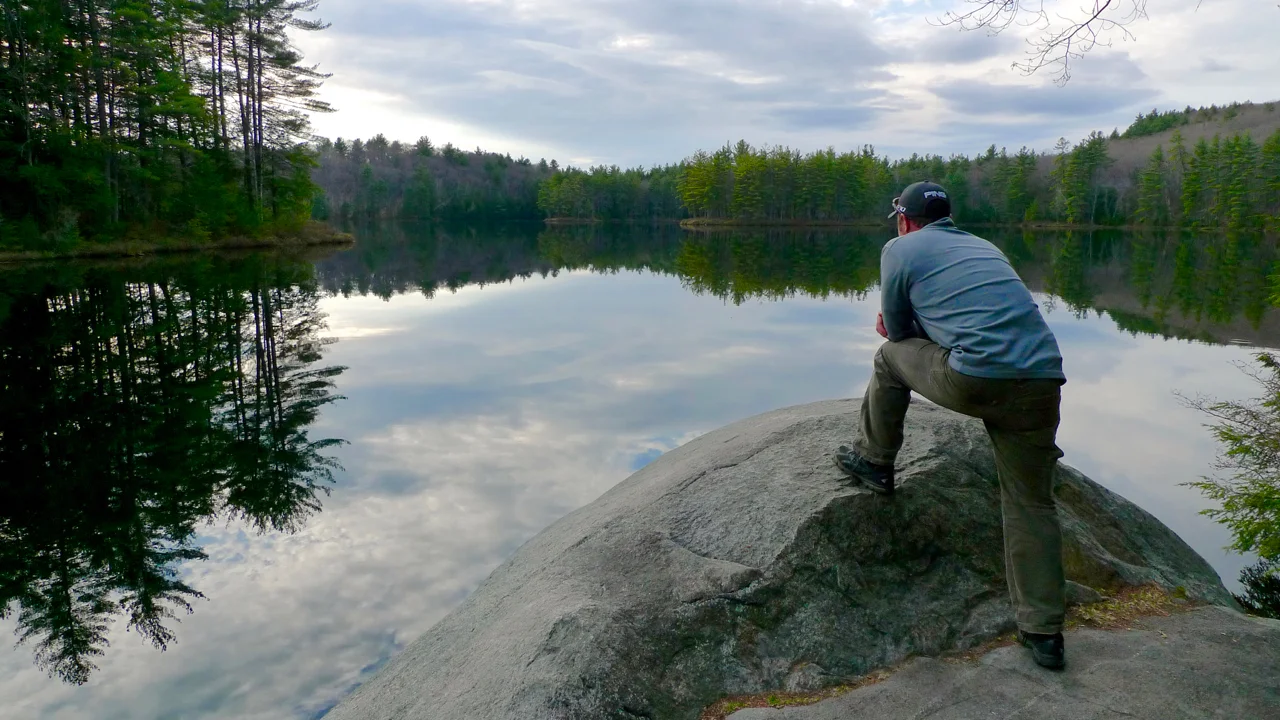 Friend on Goose Pond, New Hampshire