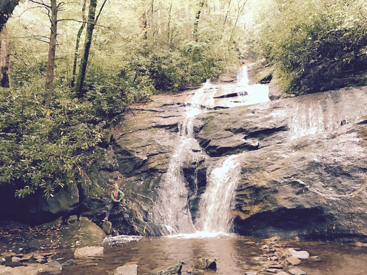 Mt. Mitchell Waterfall in Autumn, North Carolina