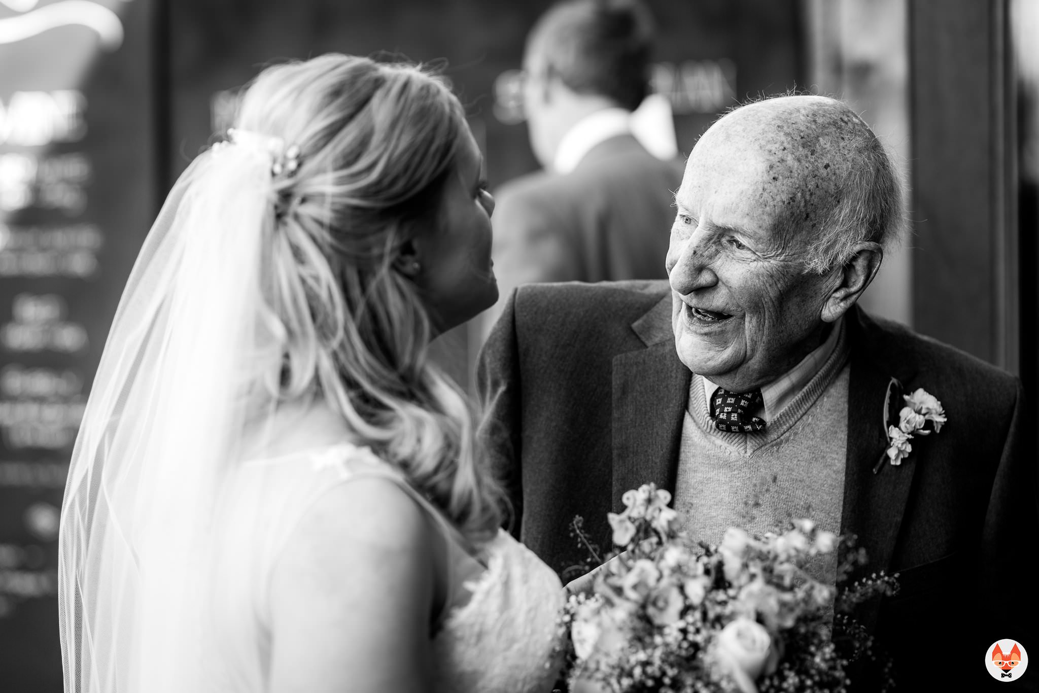 bride talking to grandad