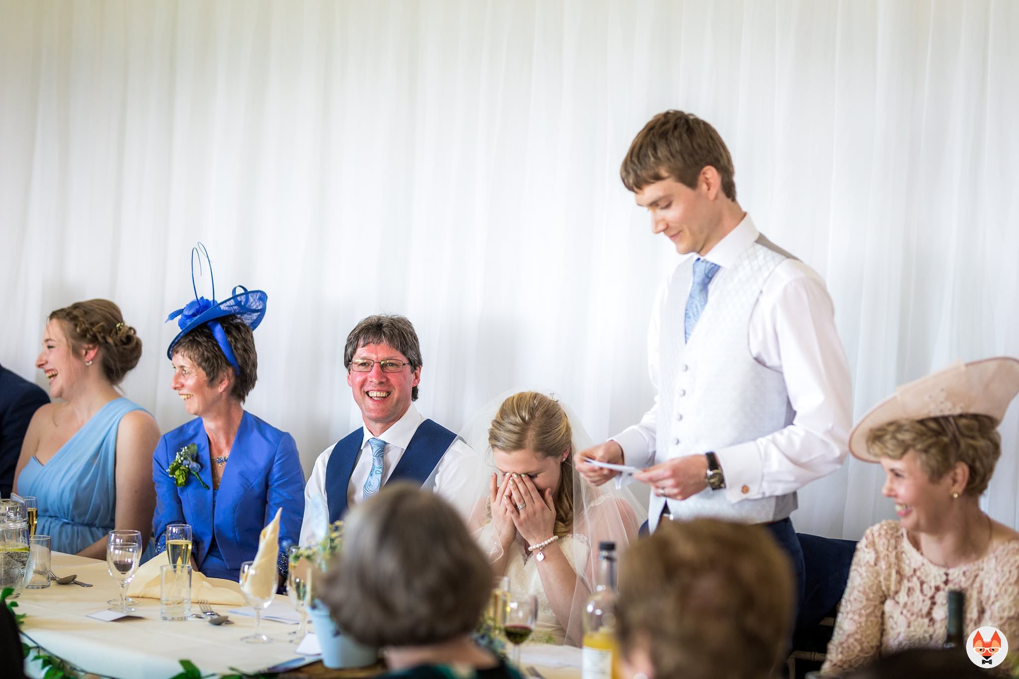 groom giving his wedding speech