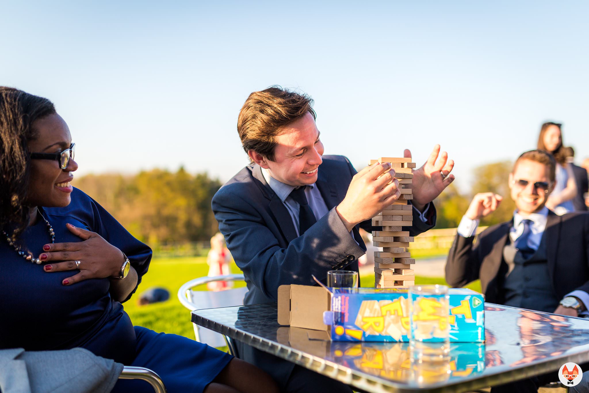 guests playing garden games