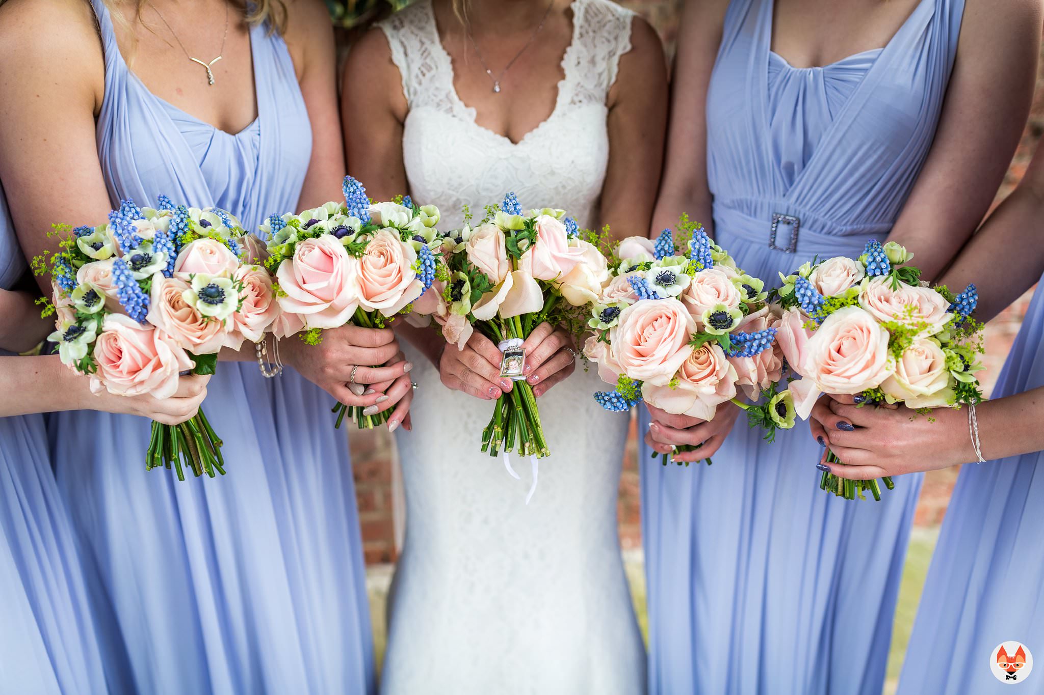 bridesmaids with flowers