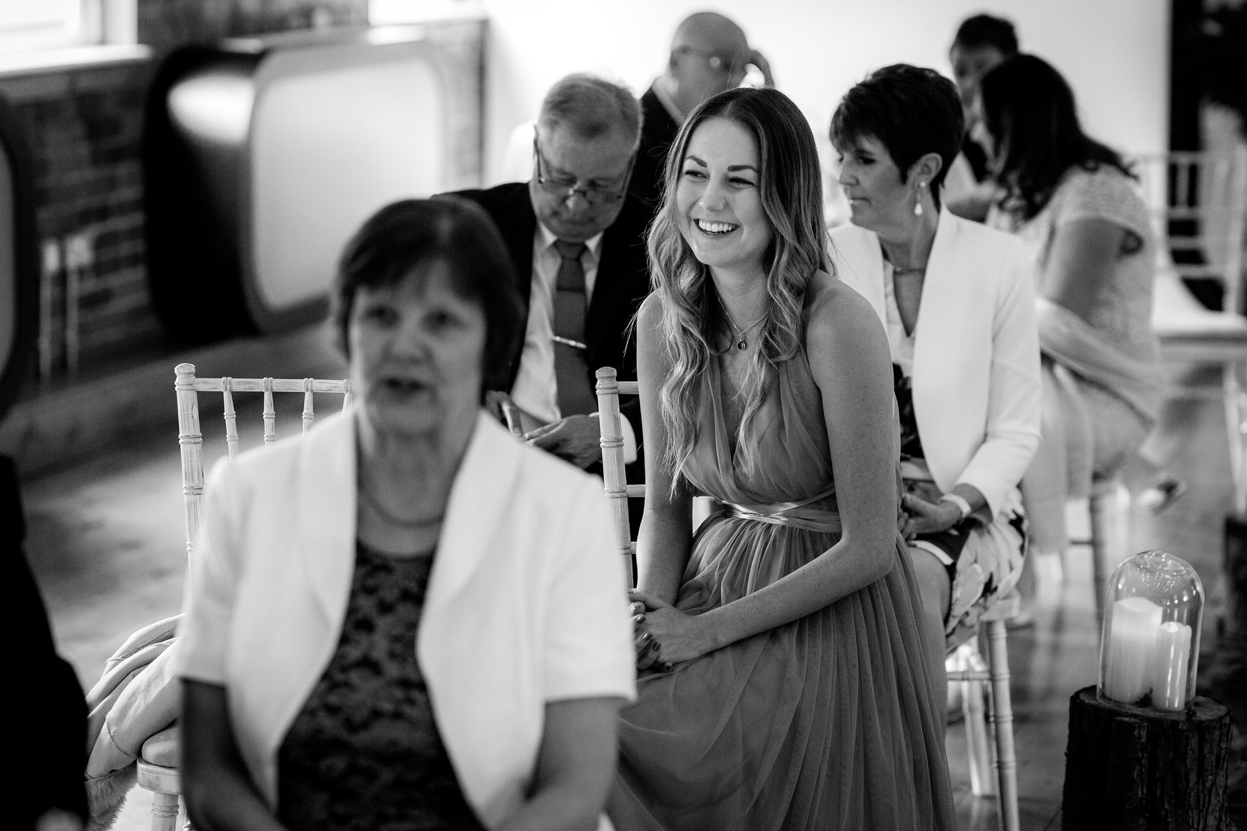 guests smiling before the service