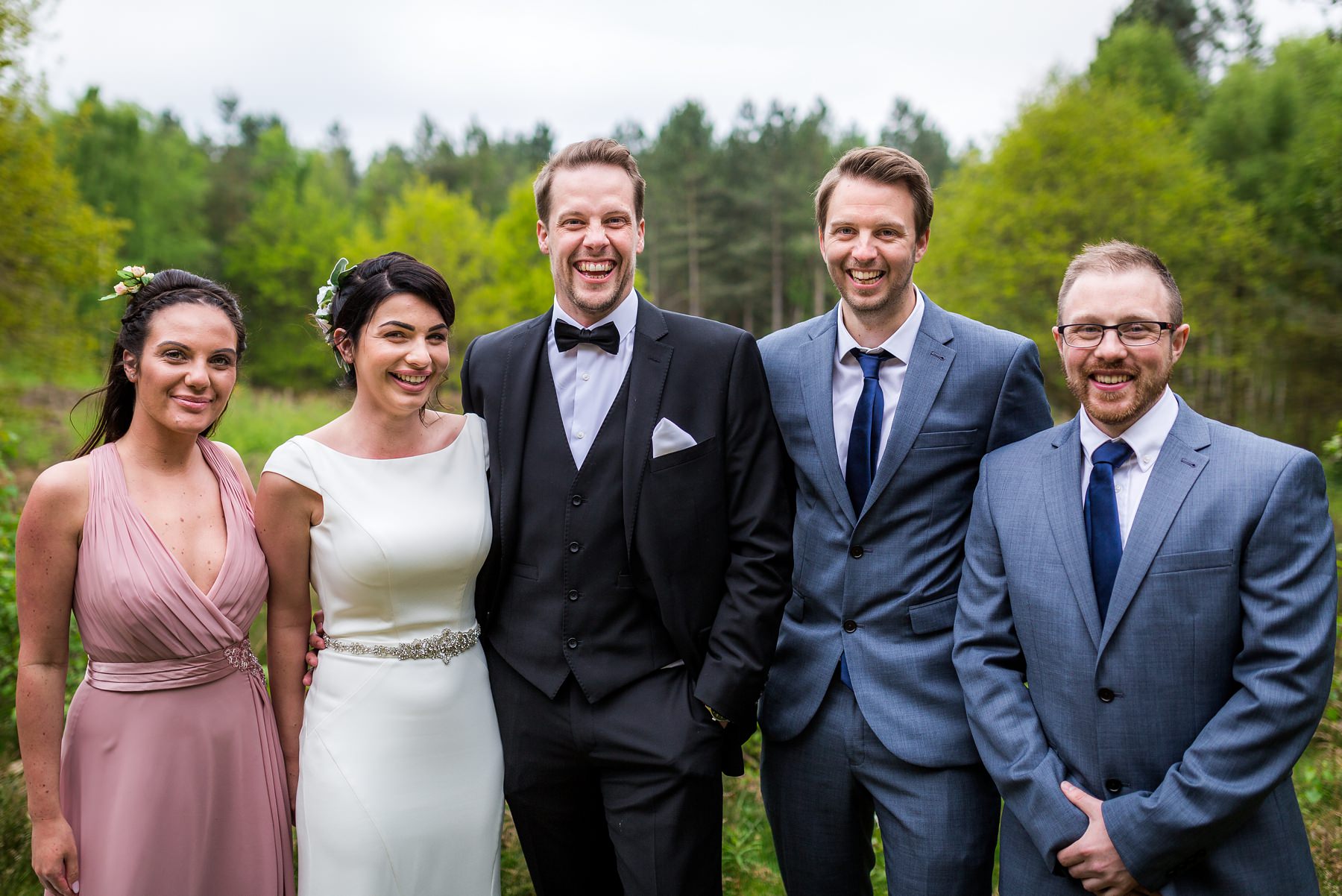 bride, groom, bridesmaids and groomsmen