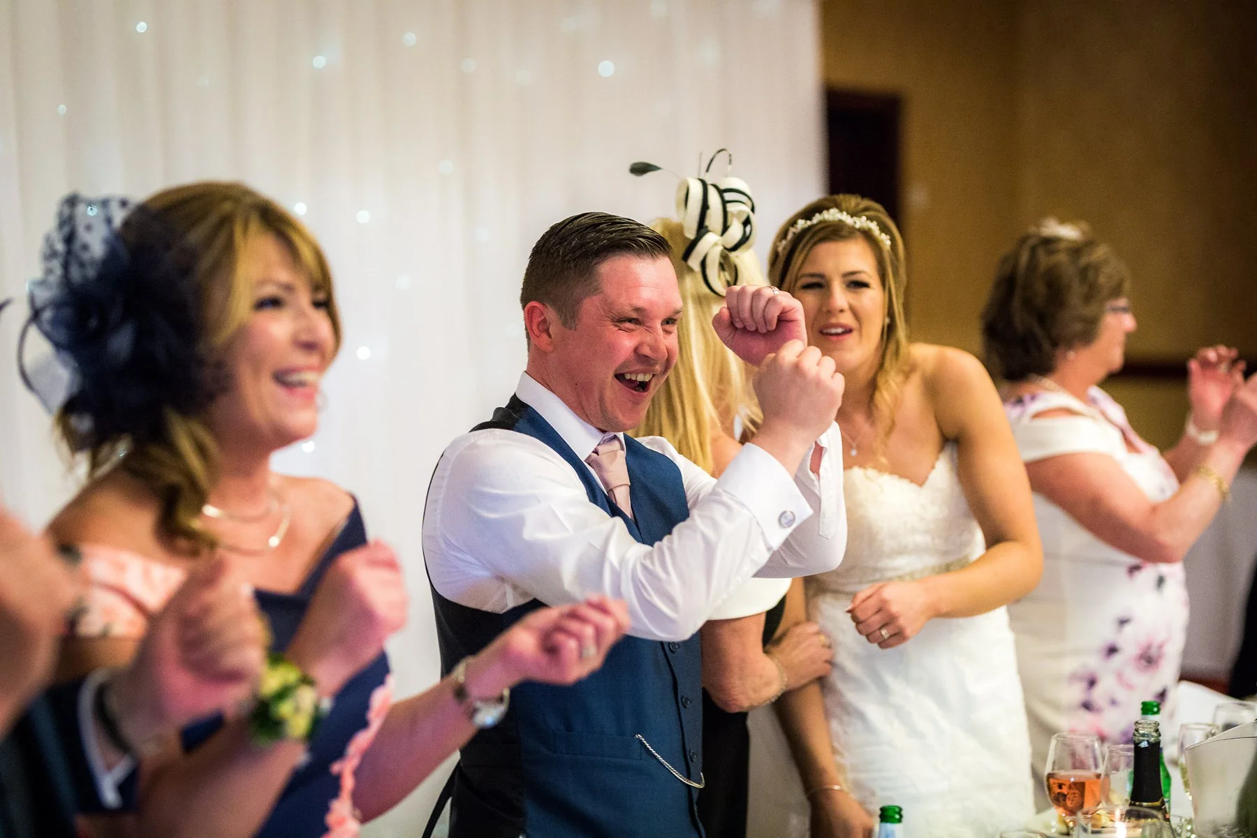 wedding guests dancing