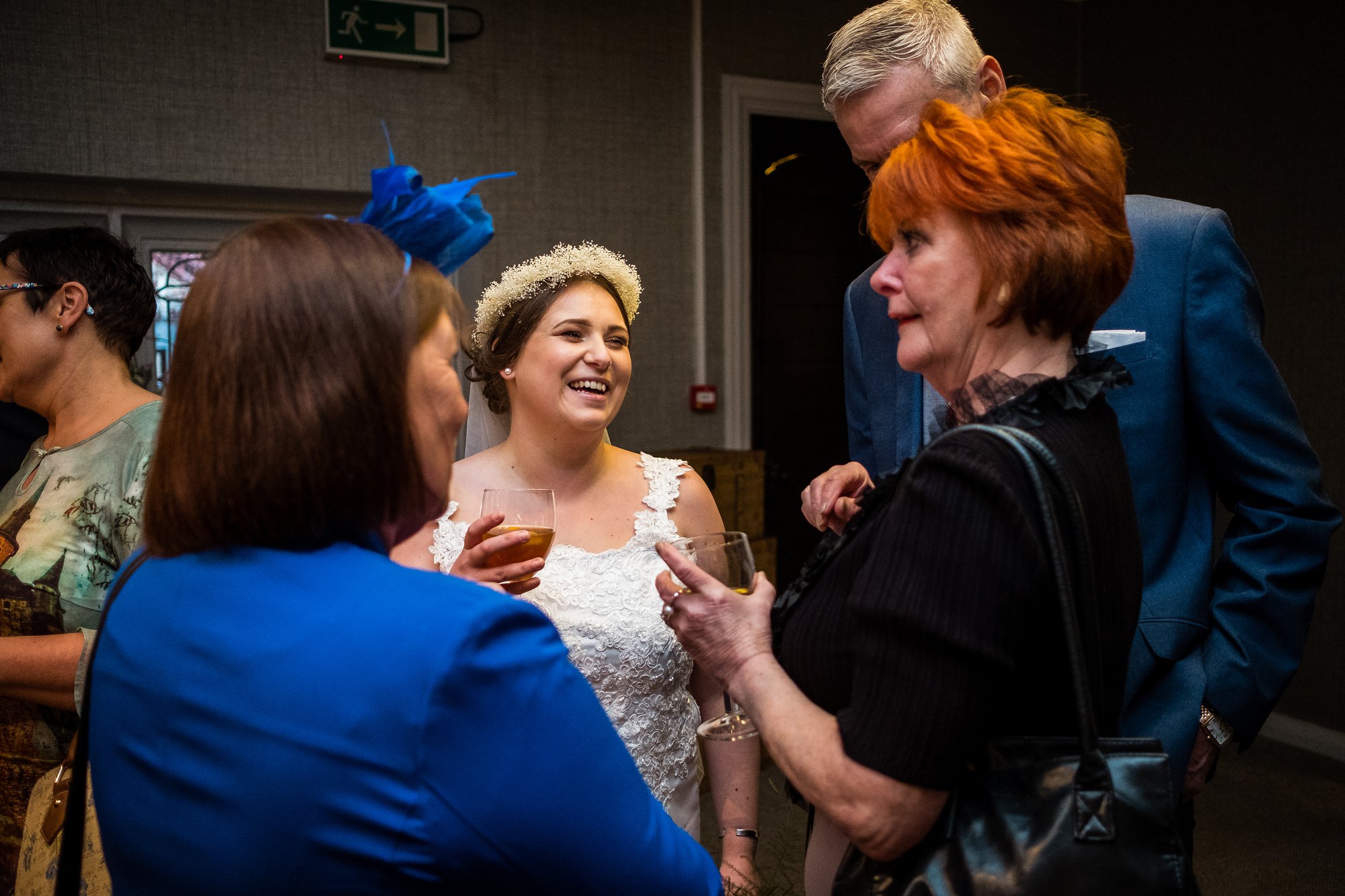 bride talking to guests