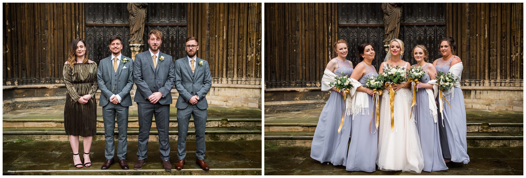 bridesmaids and groomsmen portraits
