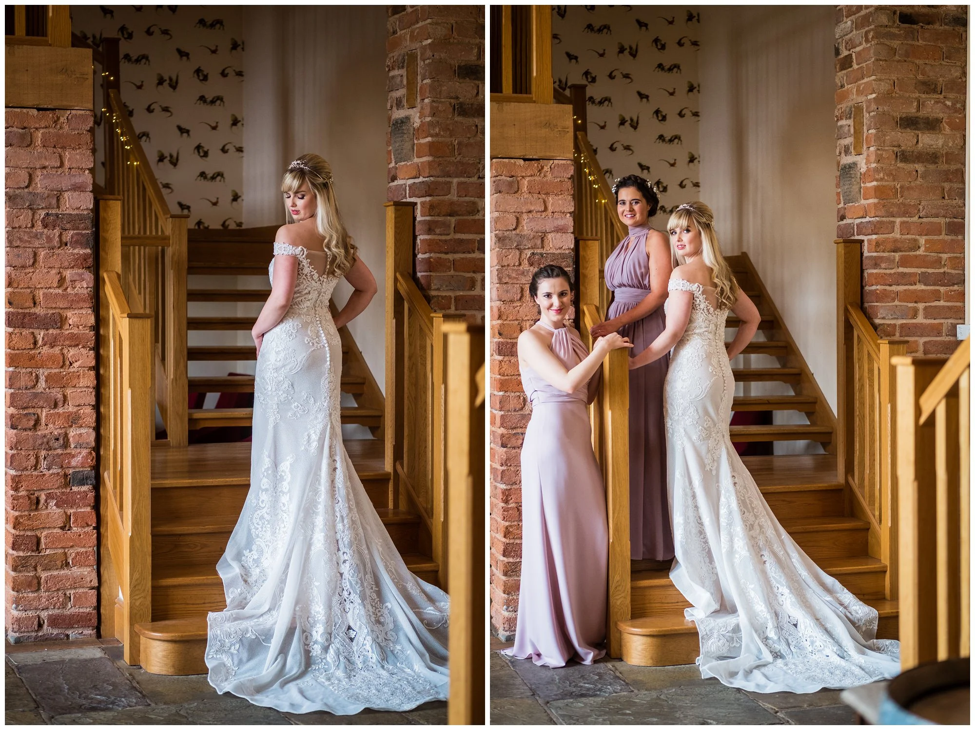 bride and bridesmaids in dresses
