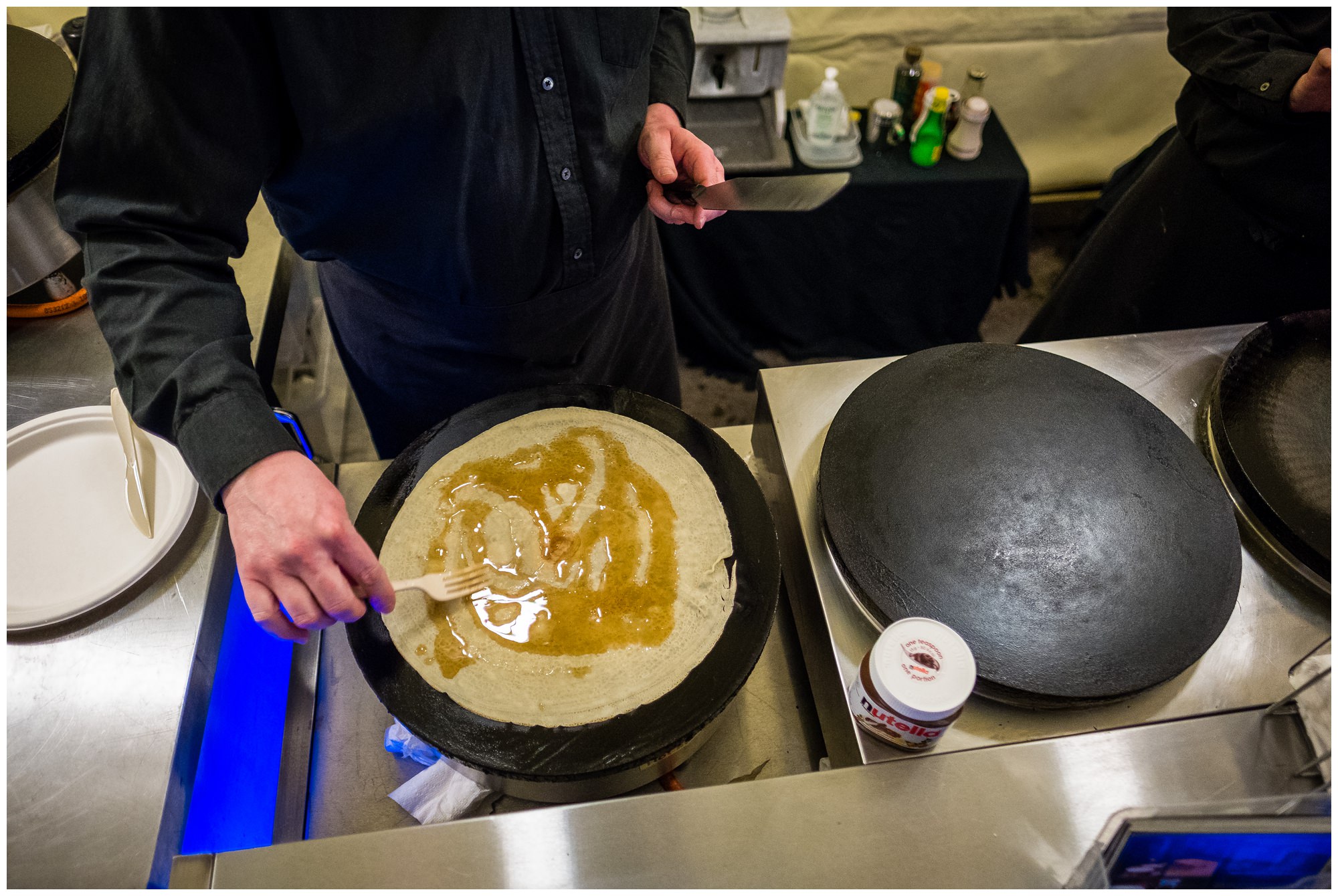 crepes being made